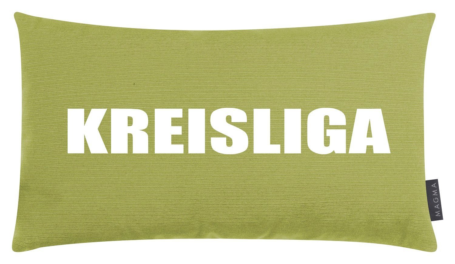 Magma Heimtex Dekokissen Füllkissen Sofakissen Kreisliga grün - ca. 30 x 50 cm - Siebdruck, für den Fußballfan