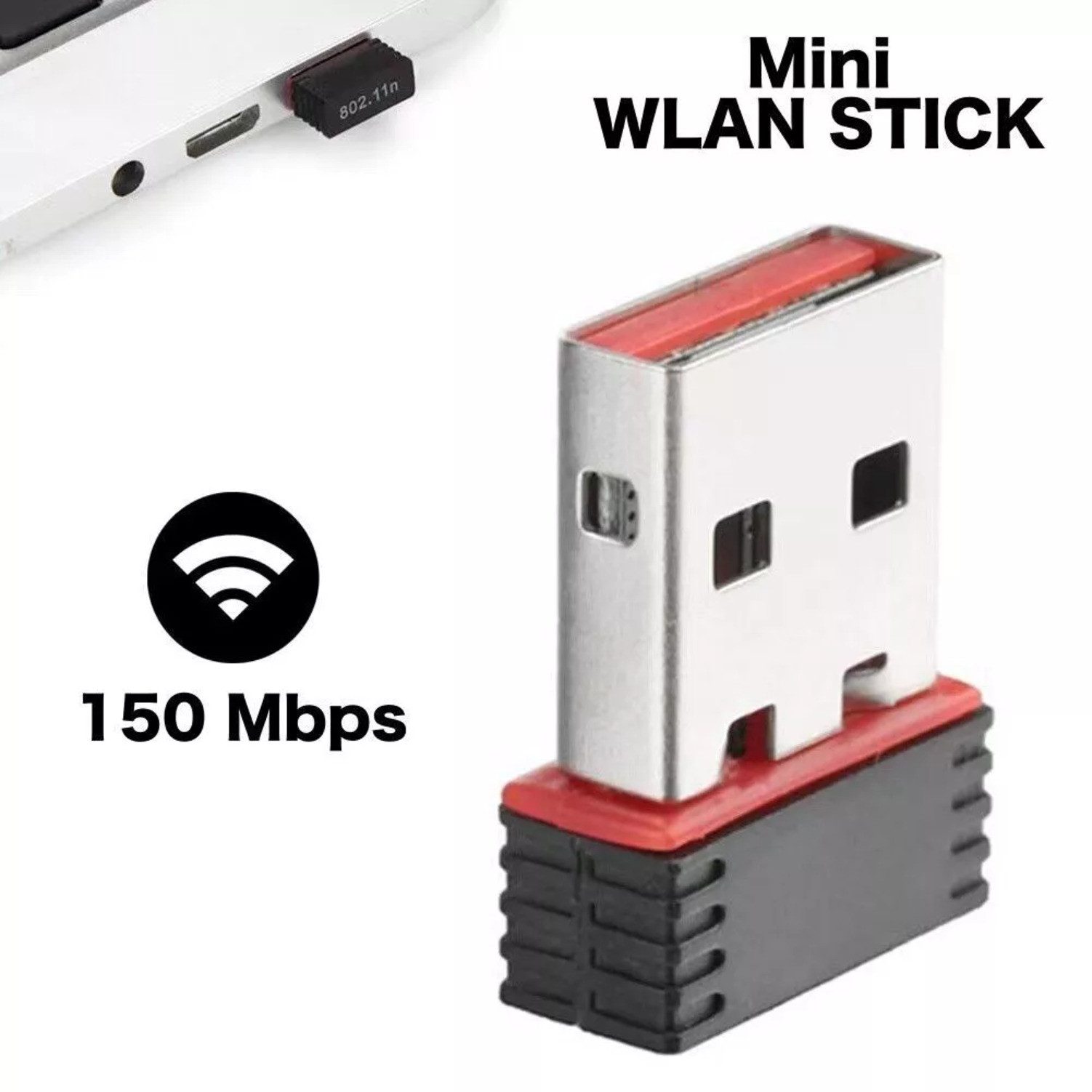 Revinta WLAN-Stick Stick WLAN Mini 150MPS USB WiFi Wireless Network Adapter für PC Laptop