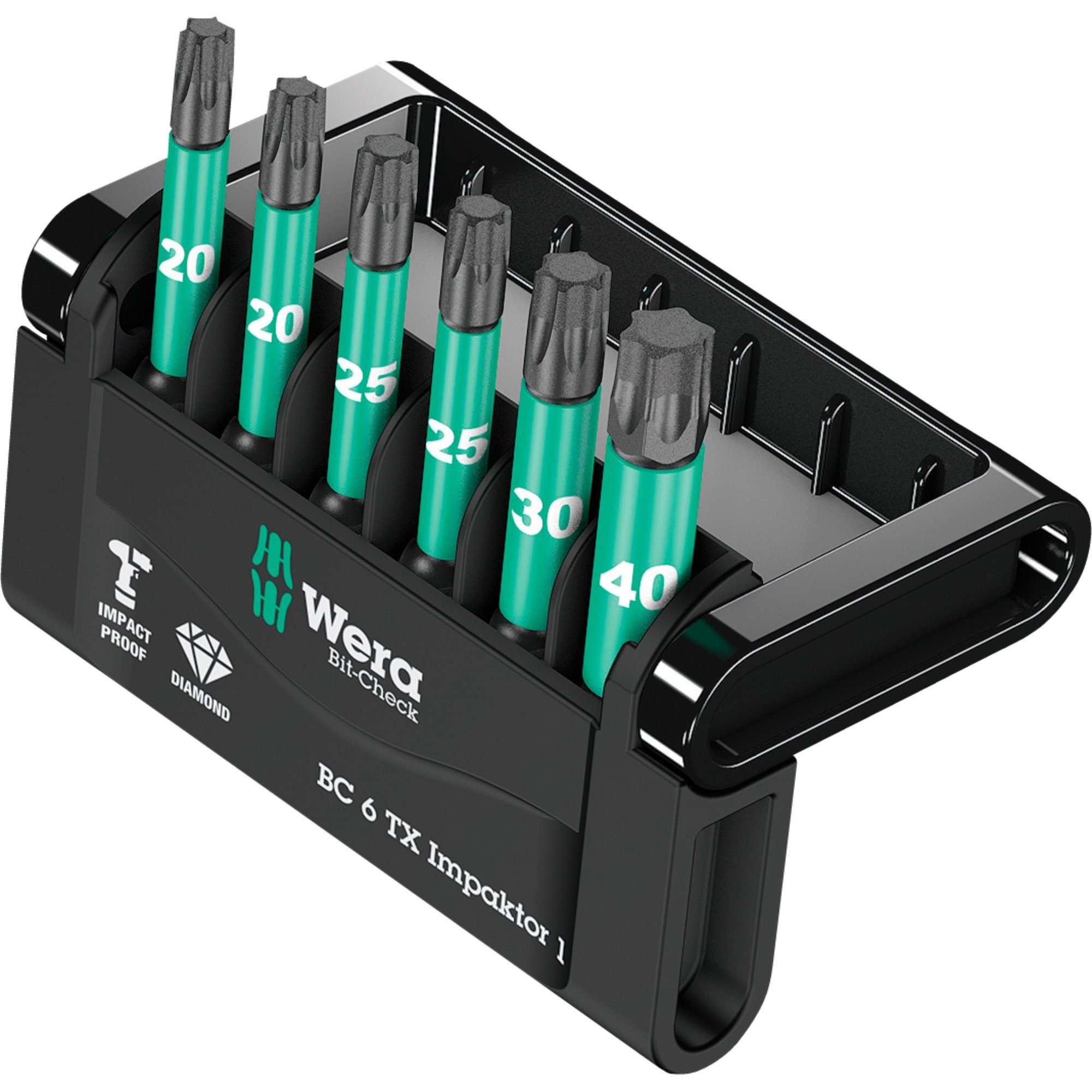 Bohrer- und Bitset Wera Bit-Check 6 TX Impaktor 1, 1/4", 6-teilig
