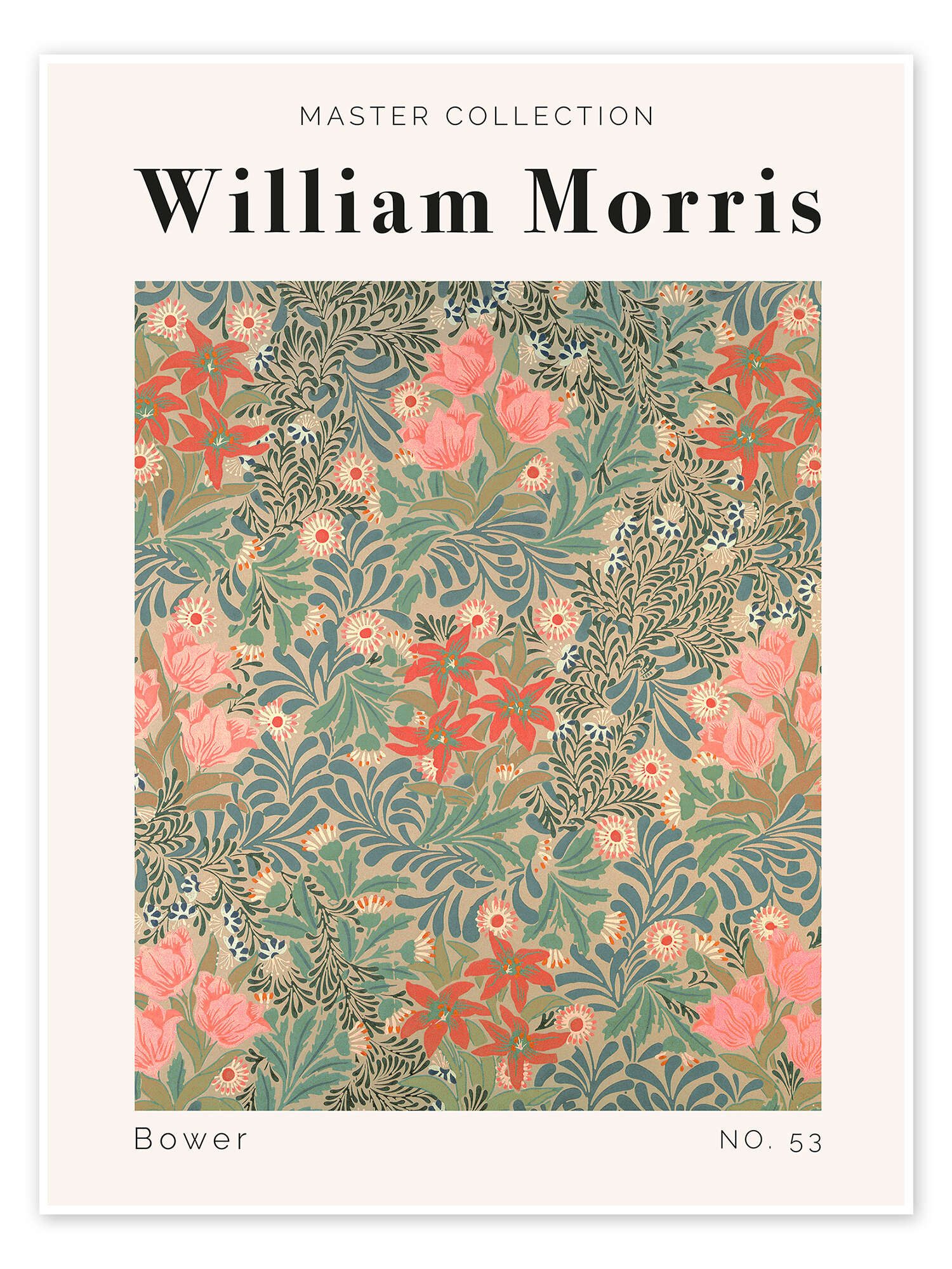 Posterlounge Wandbild Bower No. 53, William Morris, erhältlich als Poster, Leinwandbild, Wandsticker oder Acrylglasbild