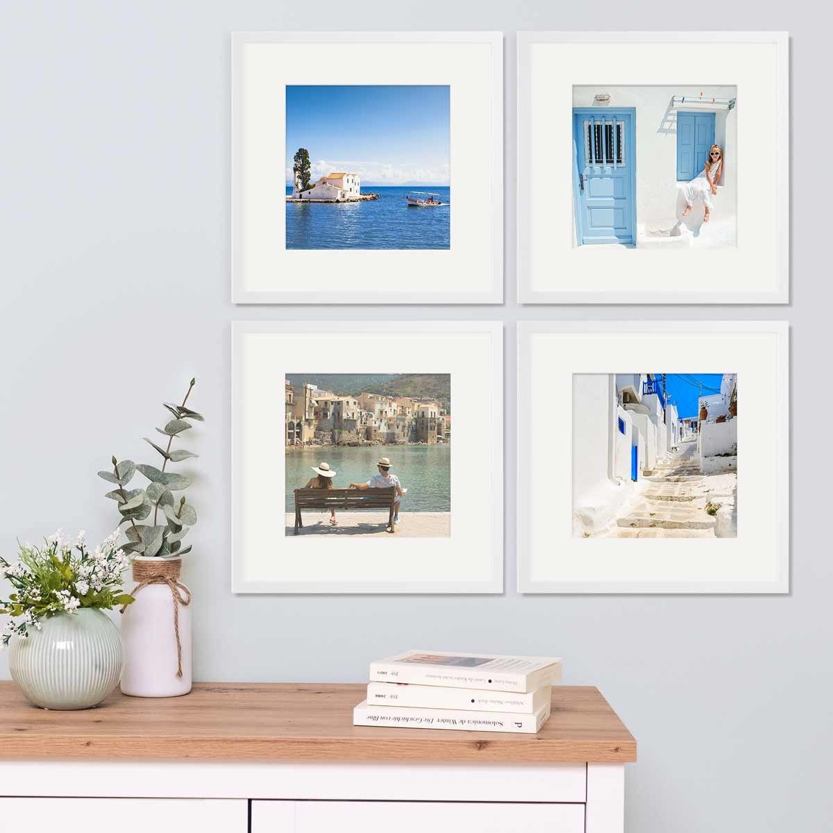 PHOTOLINI Bilderrahmen Echtholz 4er Set 30x30 günstig online kaufen