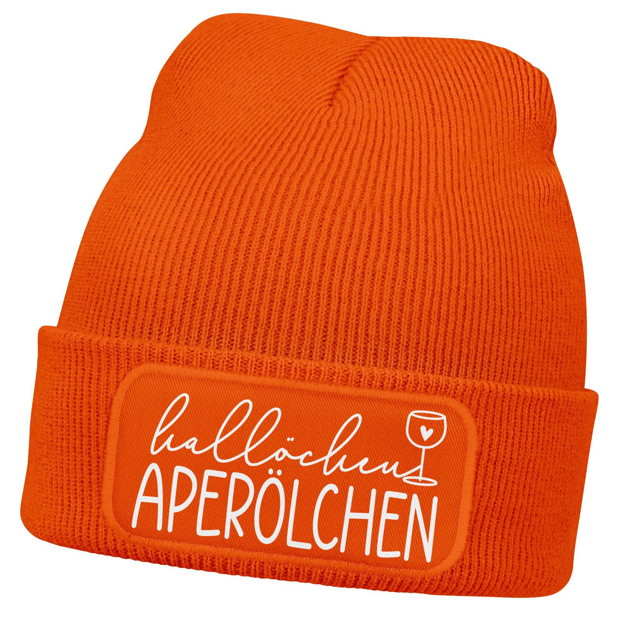 MoonWorks Strickmütze Damen Beanie mit Patch Hallöchen Aperölchen Strickmüt günstig online kaufen