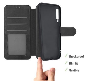 MyGadget Handyhülle Flip Case Klapphülle für Samsung Galaxy A7 2018, Flip Case Kartenfächer & Standfunktion Kunstleder Hülle Schutzhülle