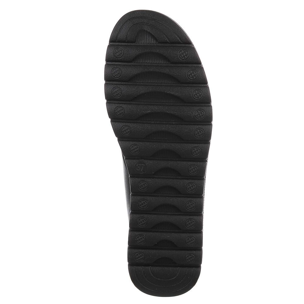 Ital-Design Vielseitiger Freizeitschuh mit hohem Tragekomfort für Damen Schnürschuh (91554613) Flach Schnürer in Schwarz
