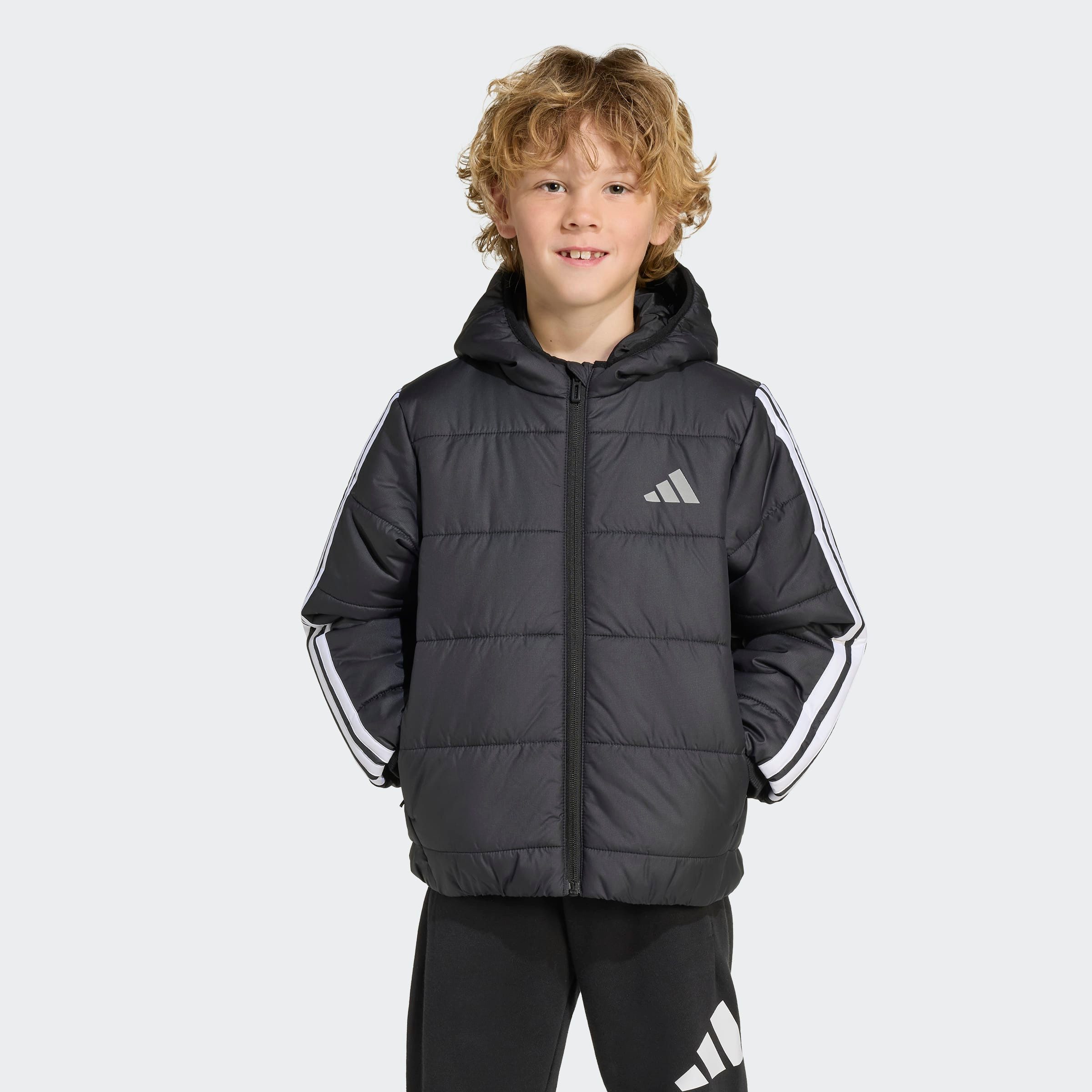 adidas Sportswear Winterjacke LK ESS 3S JKT für Kinder, mit Reißverschluss, leichtes Material