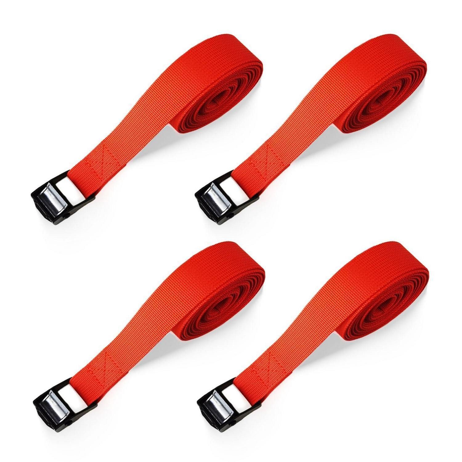LuxusKollektion Spanngurt Spanngurte 4er Set Rot 2x50cm (4-St)