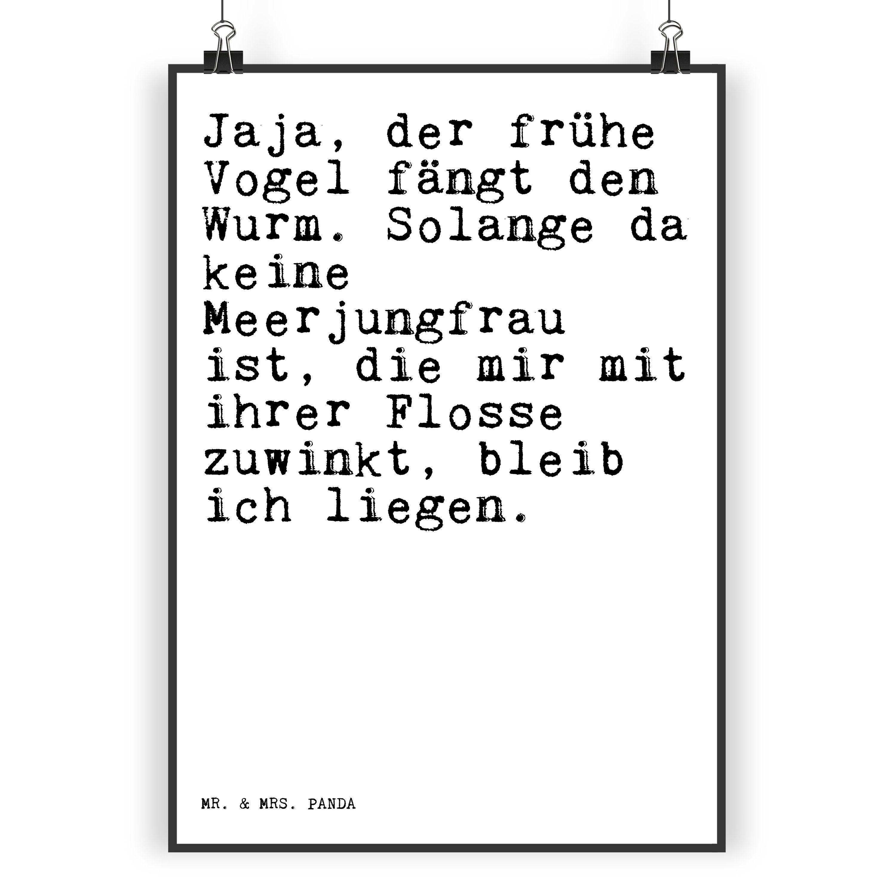 Mr. & Mrs. Panda Poster »Jaja, der frühe Vogel... Weiß Geschenk