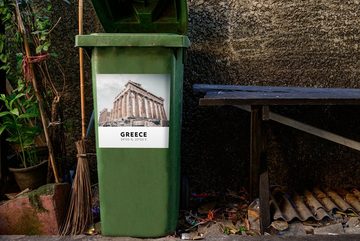 MuchoWow Wandsticker Griechenland - Athen - Tempel (1 St), Mülleimer-aufkleber, Mülltonne, Sticker, Container, Abfalbehälter