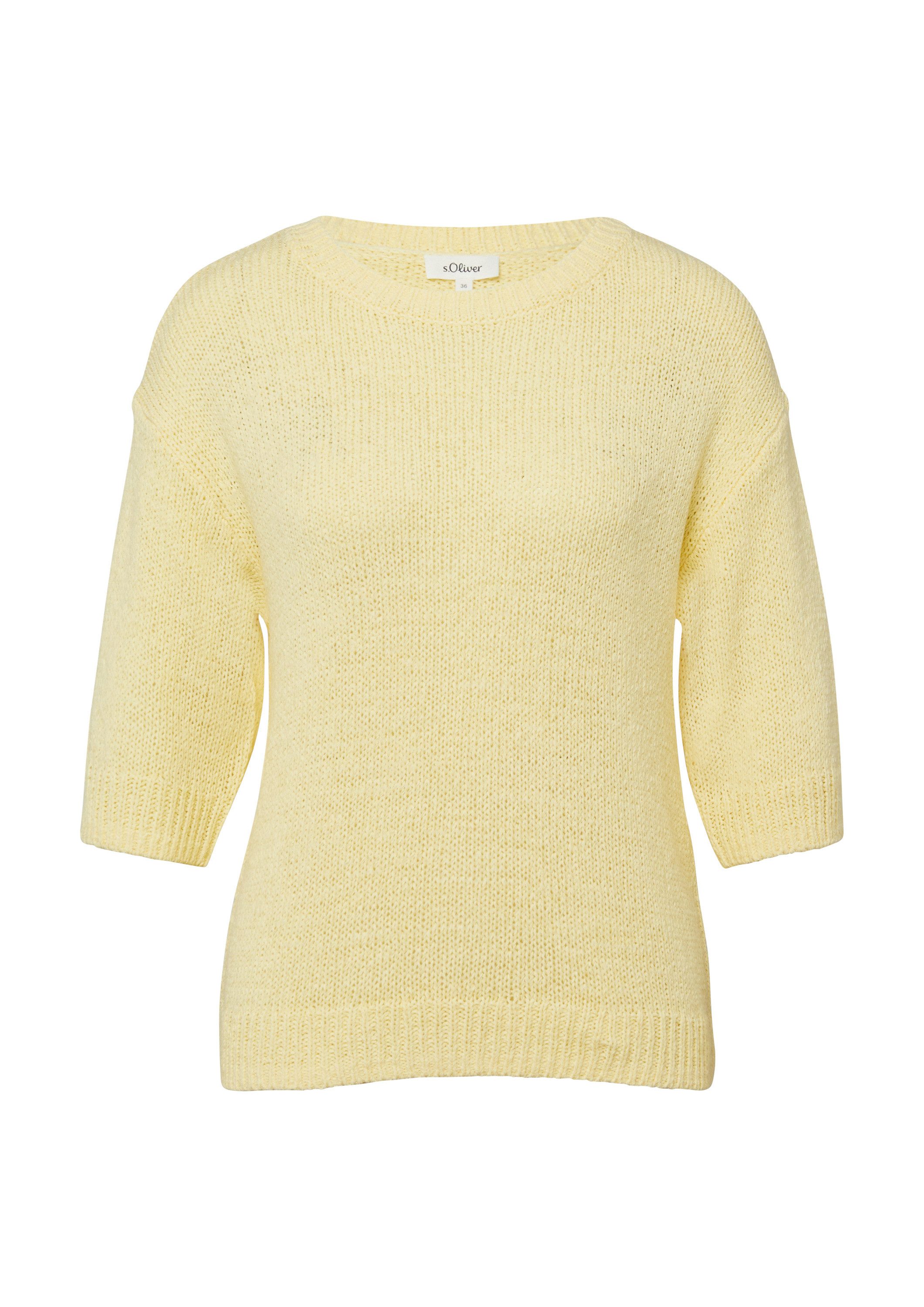 s.Oliver Kurzarmpullover Strickpullover Strickpullover aus Bändchengarn mit günstig online kaufen