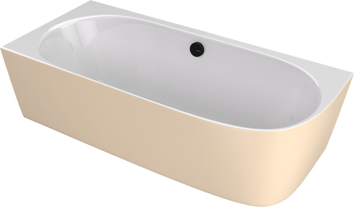 Polysan s.r.o. Eckwanne SUSSI L Freistehende Eckwanne, Gussmarmor 160x70x50cm, weiß/beige matt, Polysan-90191L-82