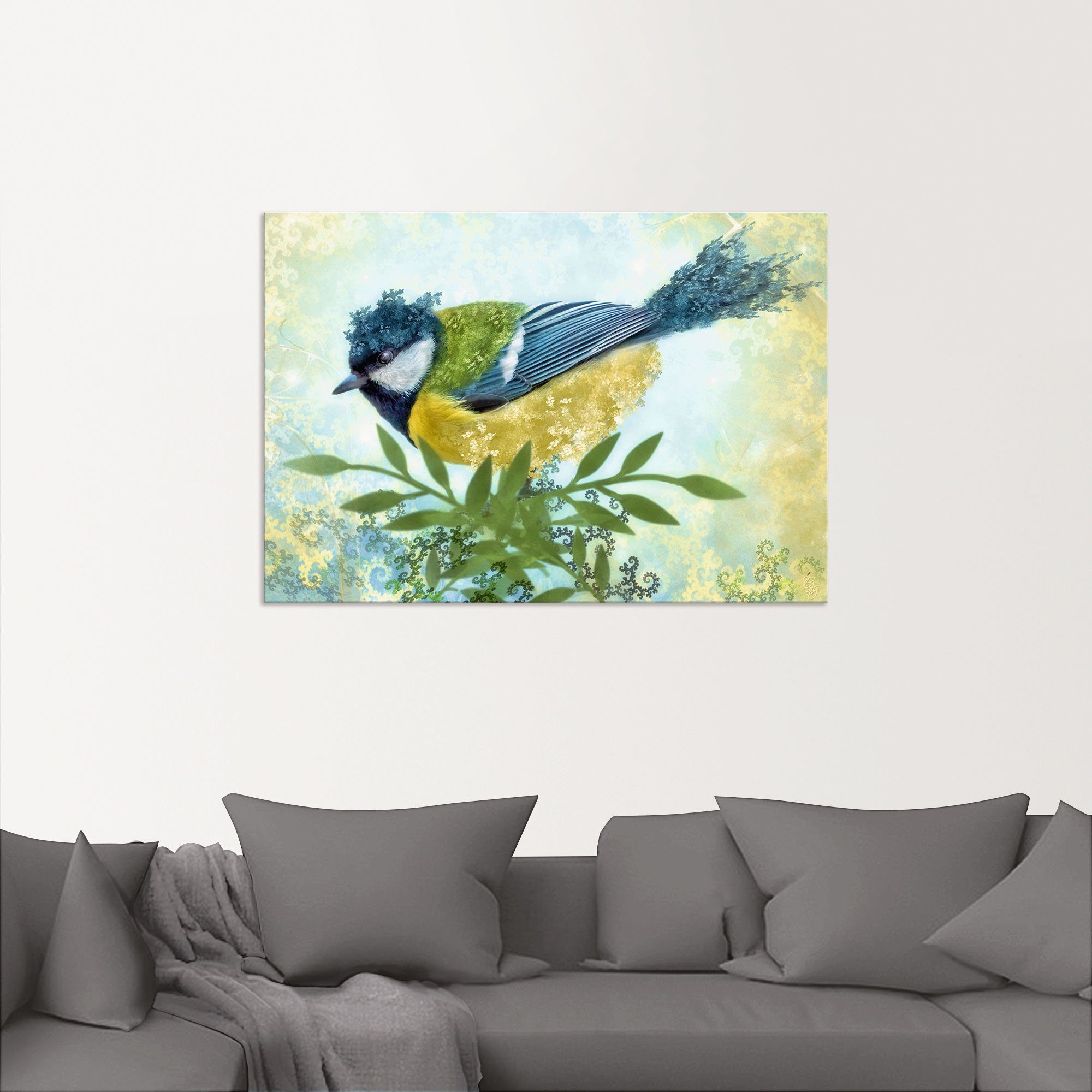 Artland Wandbild Meise, Vogelbilder (1 St), als Alubild, Leinwandbild,  Wandaufkleber oder Poster in versch. Größen