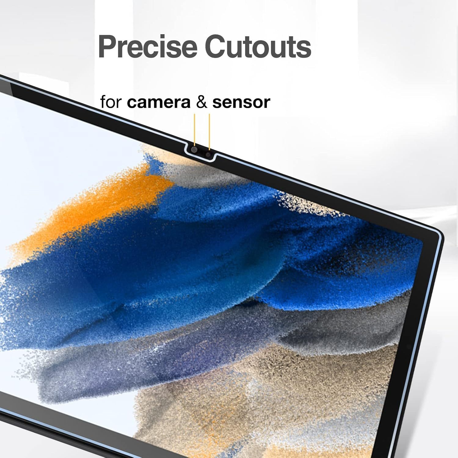 CLM-Tech Displayschutzglas 2x für Samsung Galaxy Tab A8 10,5 Zoll Panzerfolie kristallklar für Samsung Galaxy Tab A8 10,5 Zoll, Panzerglas Spar-Set, 2 Stück, An – Bild 5 von 5
