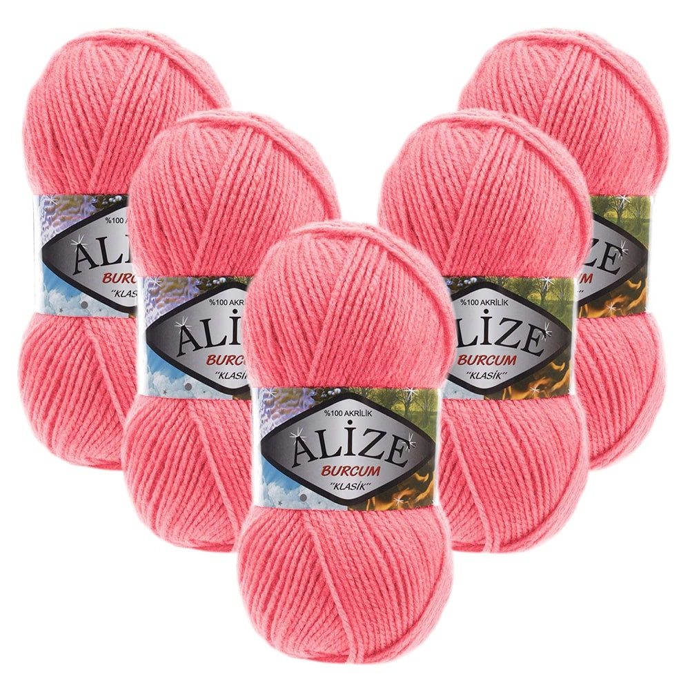 Alize 5 x ALIZE Burcum 170 Raspberry Häkelwolle, 210 m, Acrylgarn,Handstrickgarn,100% Acryl, Strickwolle