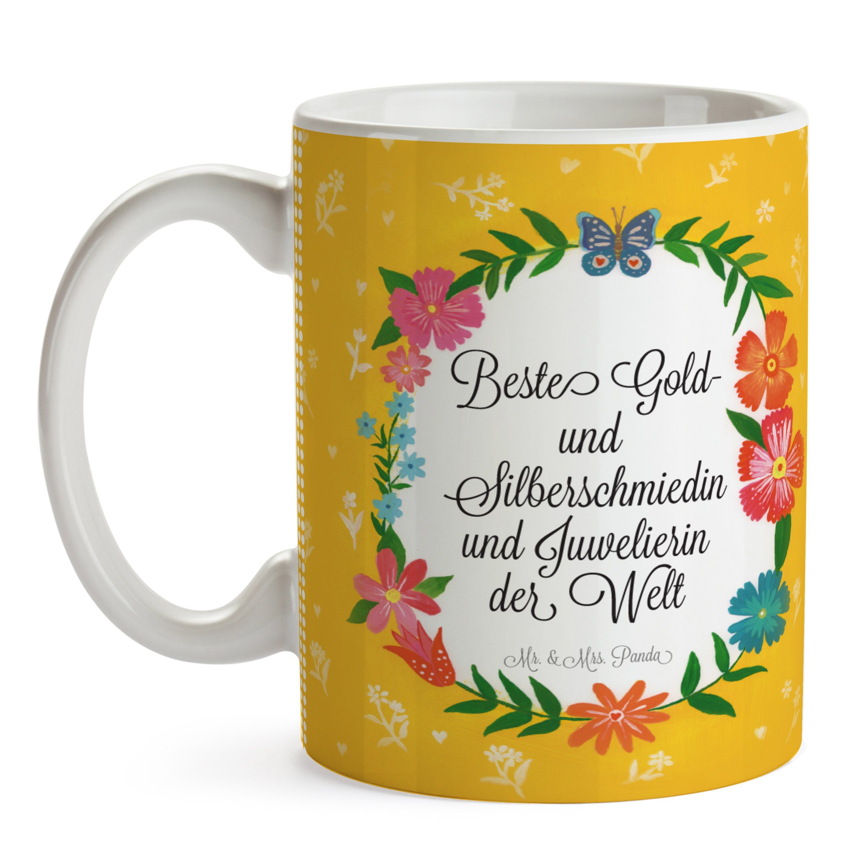 und Tasse & Panda Ge, - Mrs. Mr. Bachelor, Gold- Keramik Geschenk, und... Silberschmiedin Ausbildung,