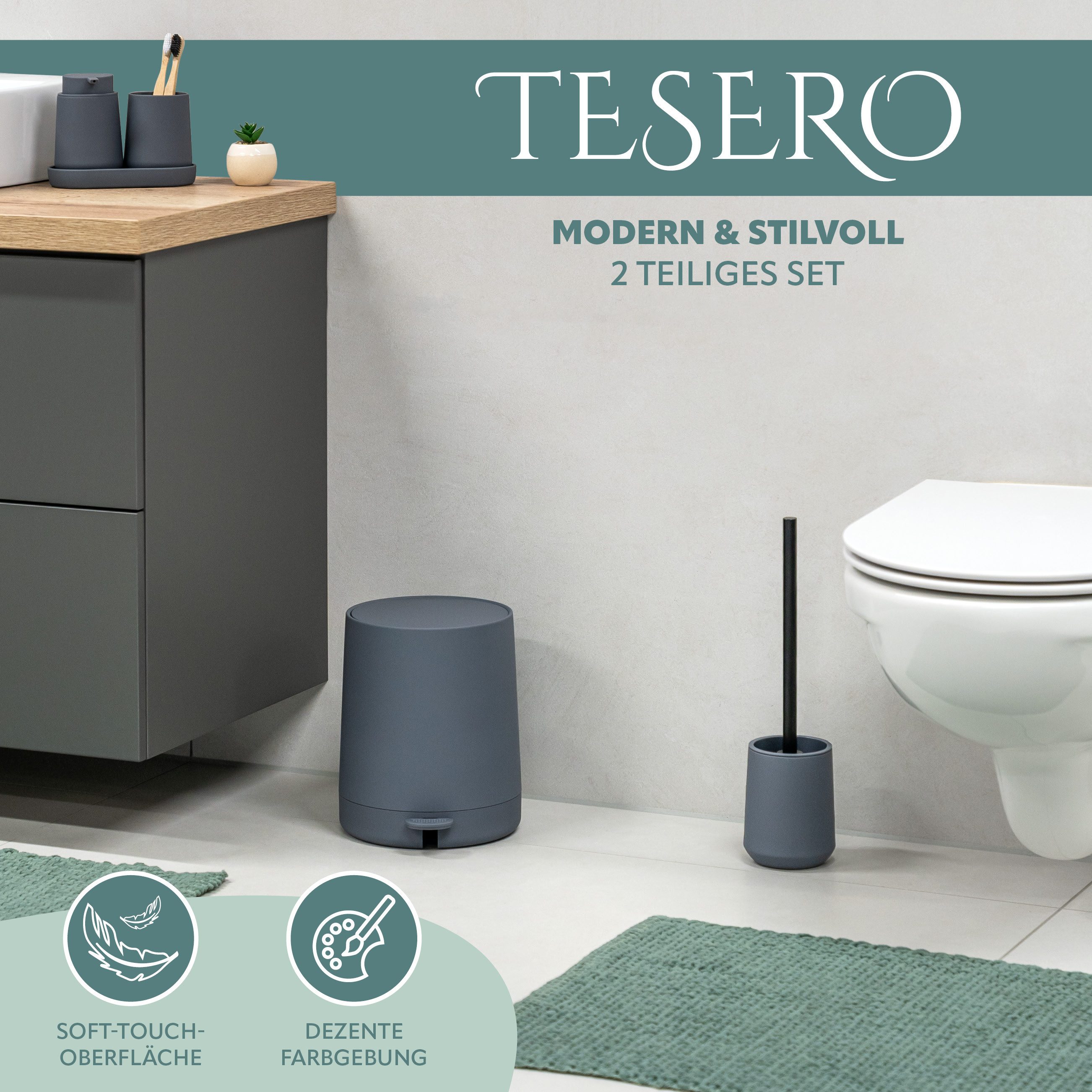 eluno Badaccessoire-Set TESERO 2tlg. Soft-Touch, 2 tlg. günstig online kaufen
