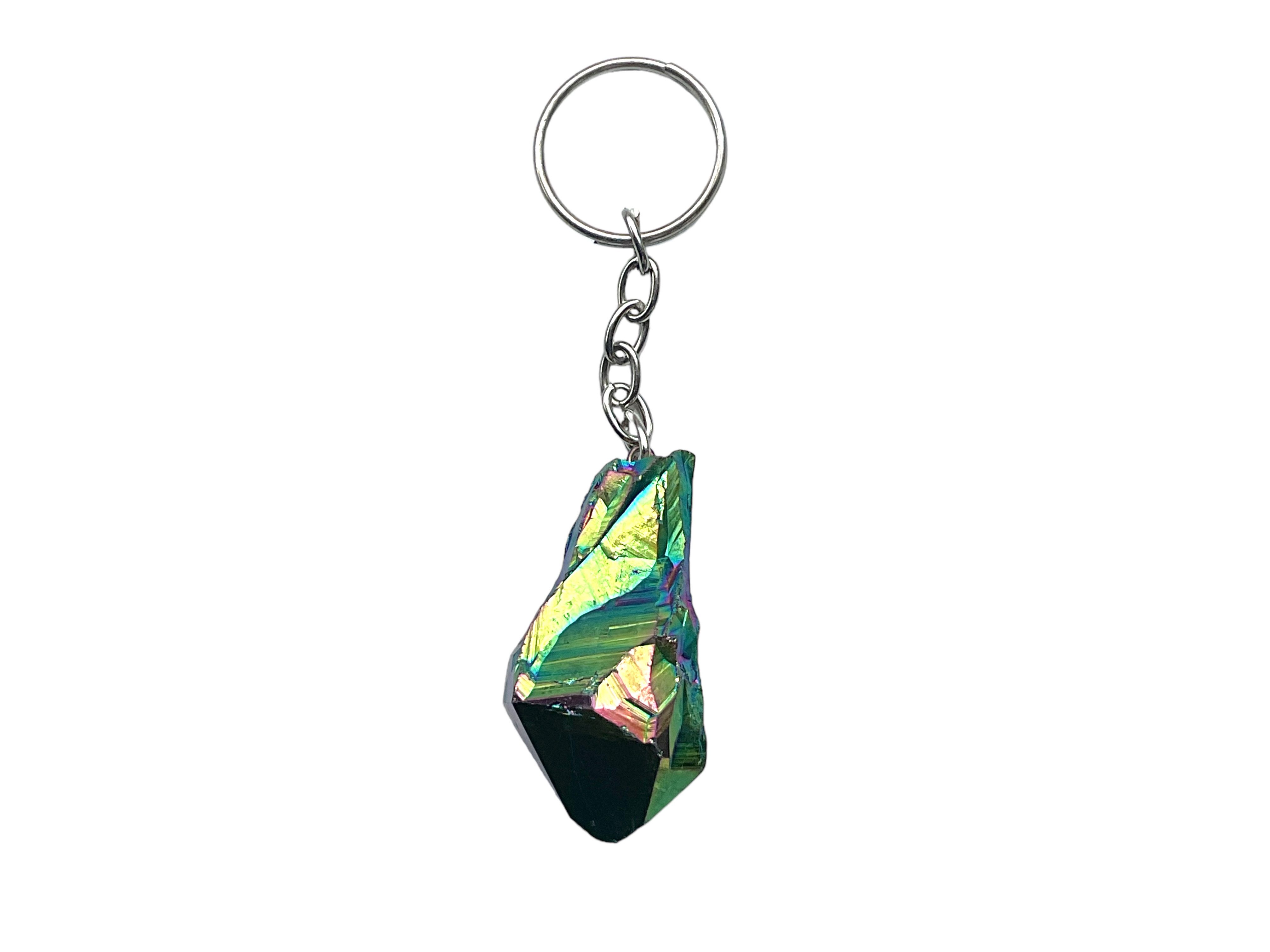 Steinfixx® Schlüsselanhänger Amethyst Titanium Aura Quarz günstig online kaufen