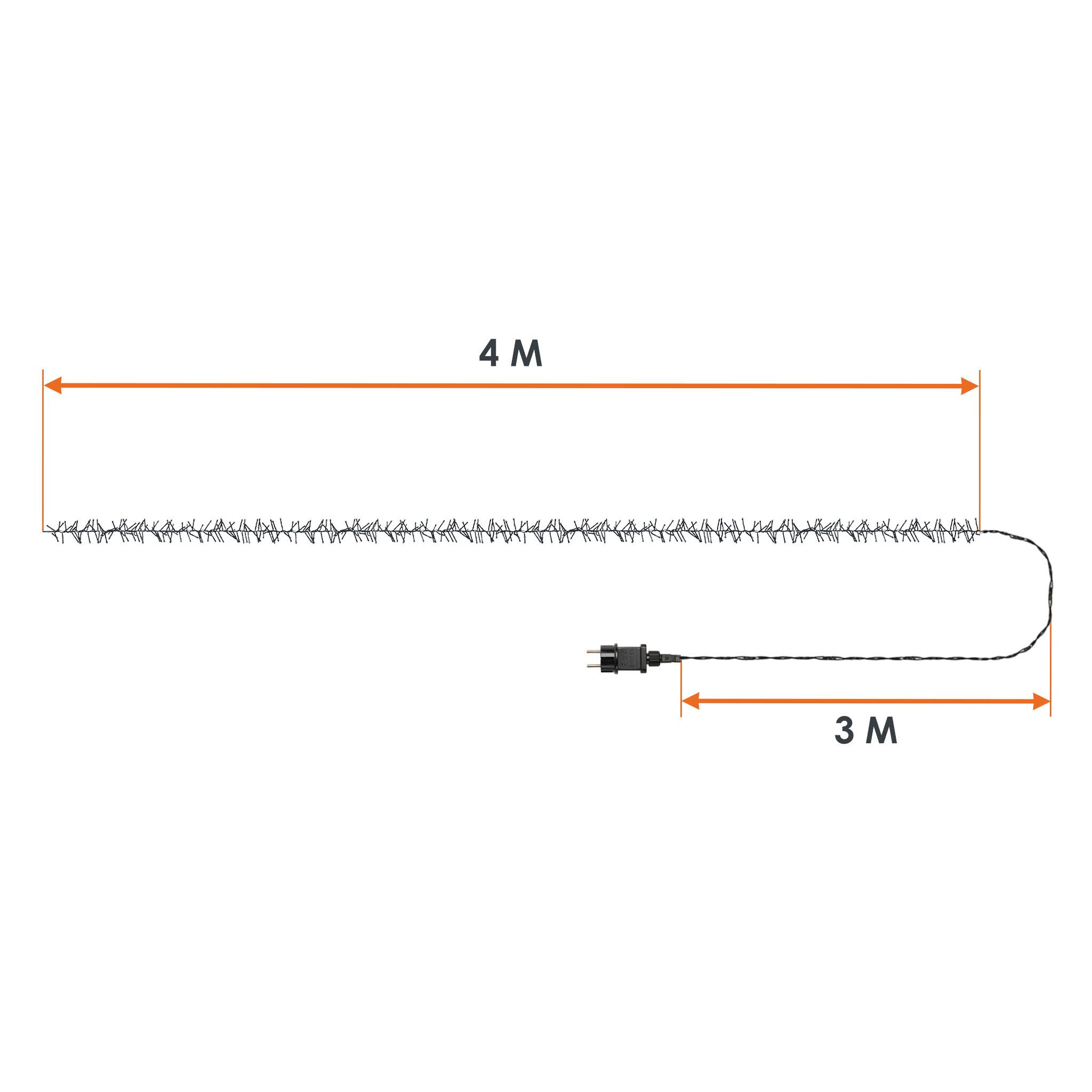 Spetebo LED-Lichterkette Büschel Lichterkette warmweiß - 4 m / 576 LED, 10-flammig, Deko Baum Beleuchtung mit Controller und Speicherchip Indoor/Outdoor – Bild 4 von 5