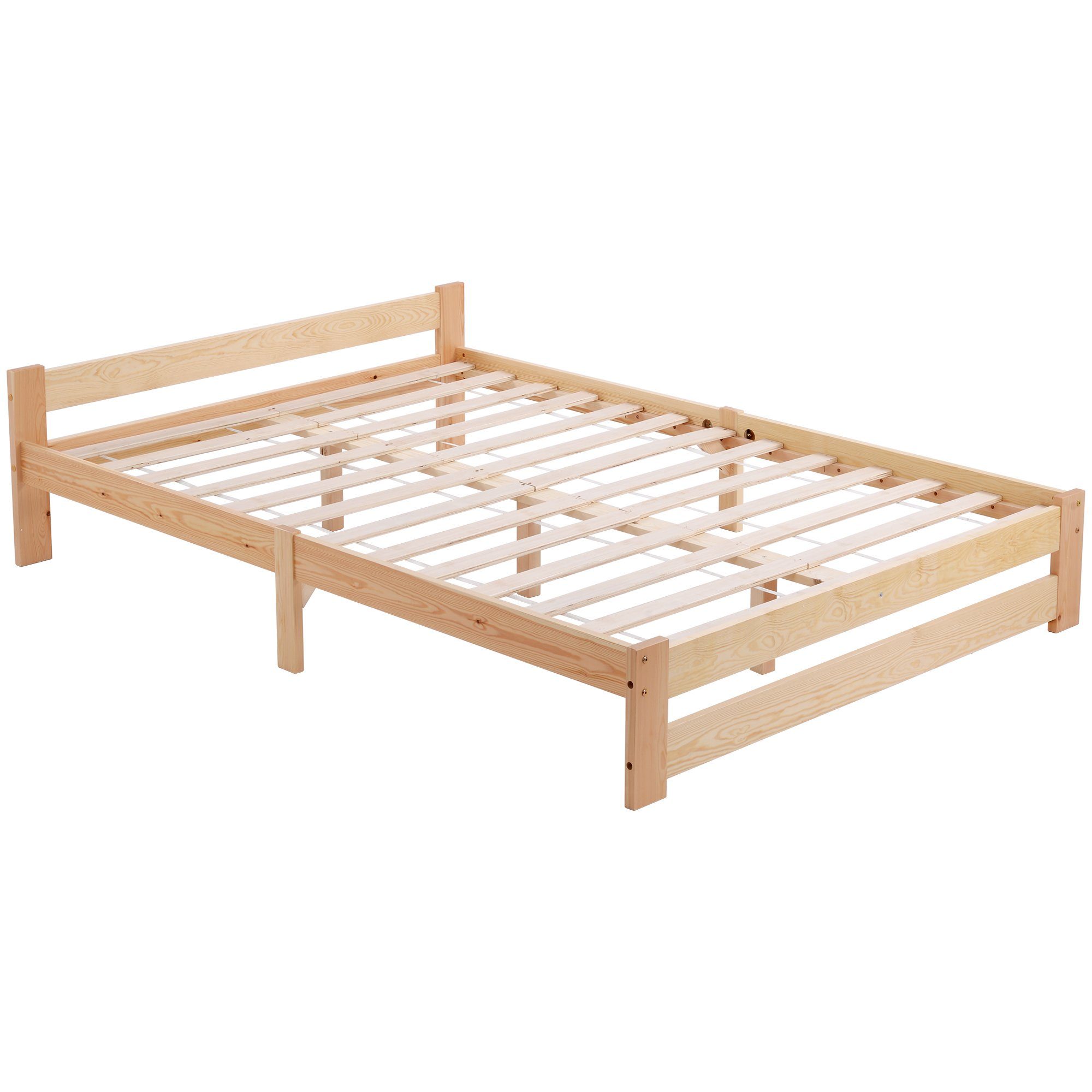 Lattenrost Futonbett Kopfteil natur Solide SIKAINI Bett mit 1-tlg., A-DJ-N622-WF197844NAA und (set, Massivholzbett mit Massivholz, Lattenrost),