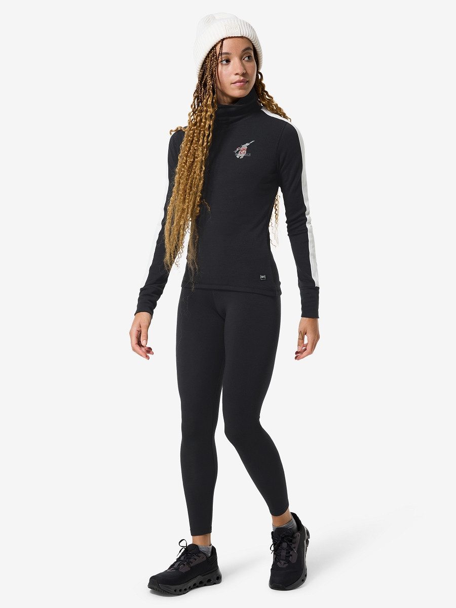SUPER.NATURAL Rollkragenpullover für Damen, Merino W BUNNY ROLL NECK Rollkragen mit Ski-Motiv, atmungsaktiv