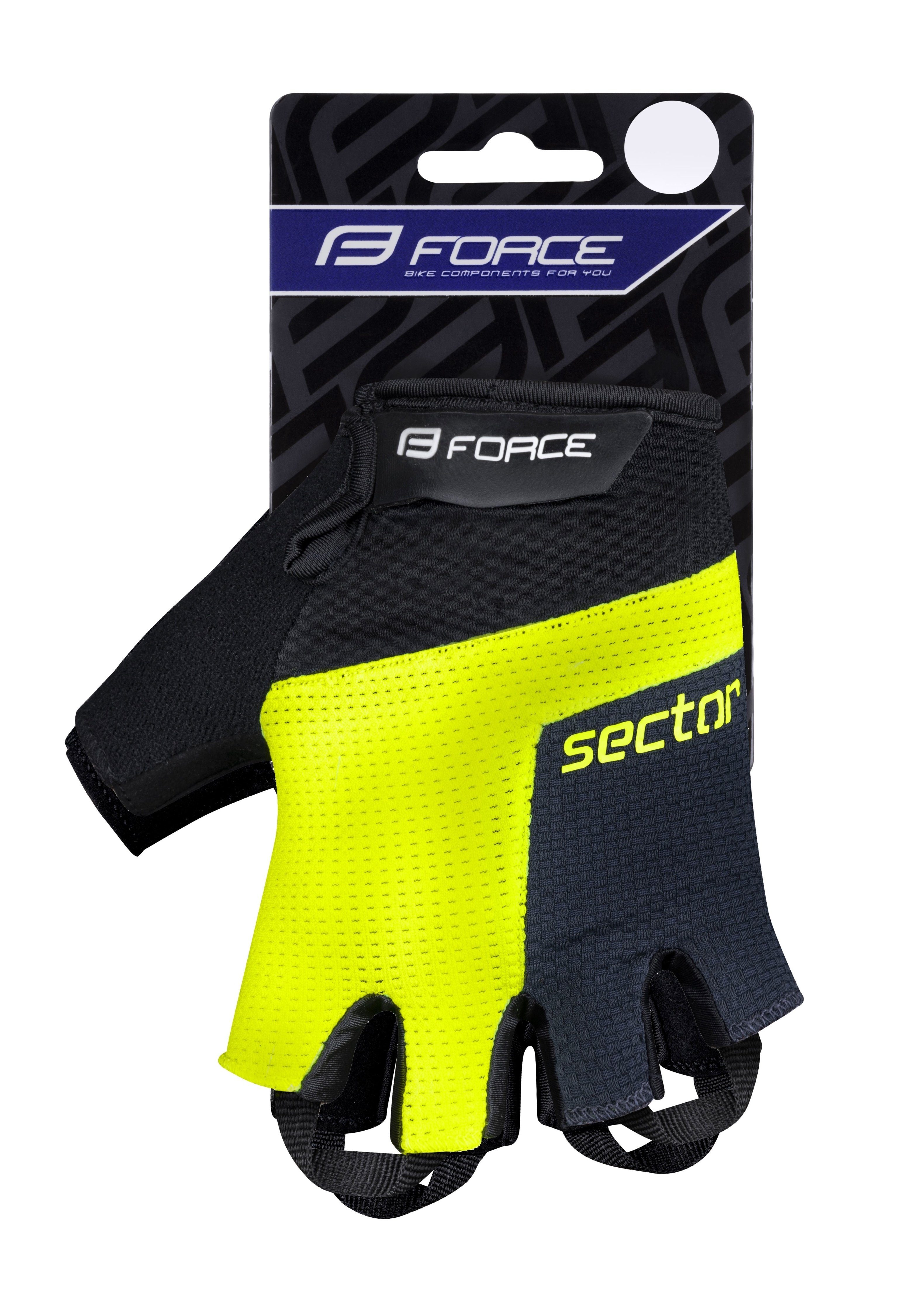 fluo-schwarz FORCE FORCE SECTOR Fahrradhandschuhe Handschuhe