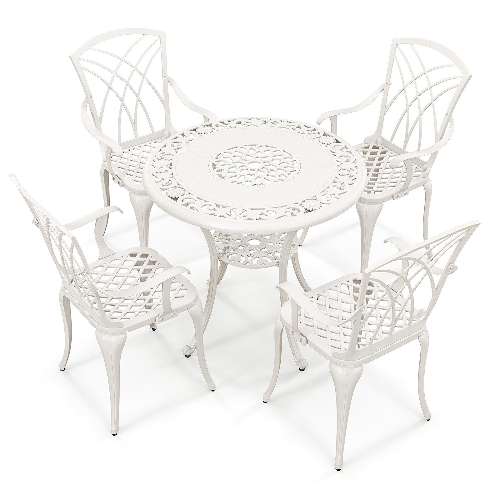 KOMFOTTEU Balkonset Gartenmöbel, (Set, 5-tlg), Gartengarnitur für 4 Personen