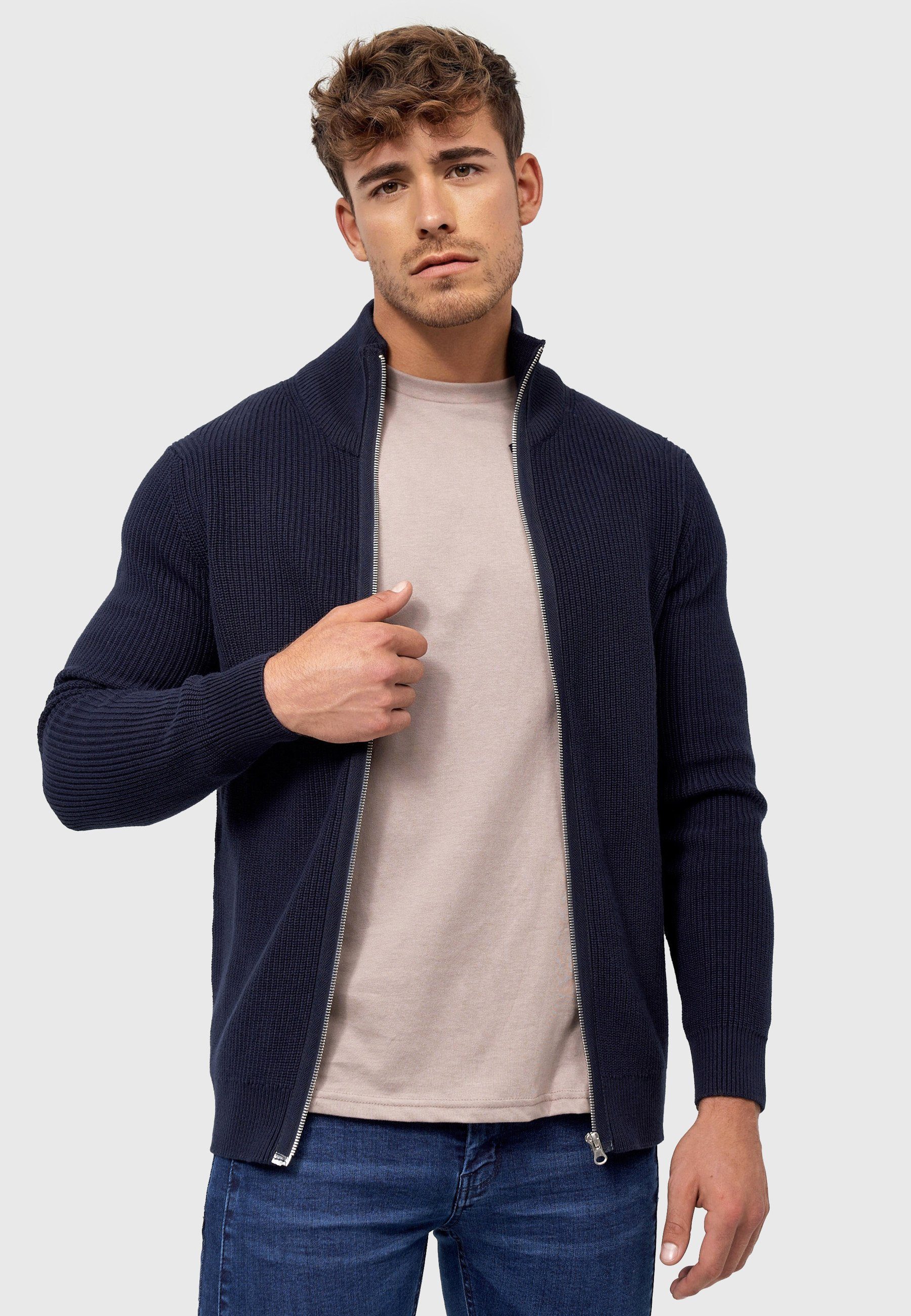 Indicode Strickjacke Navy Dodson