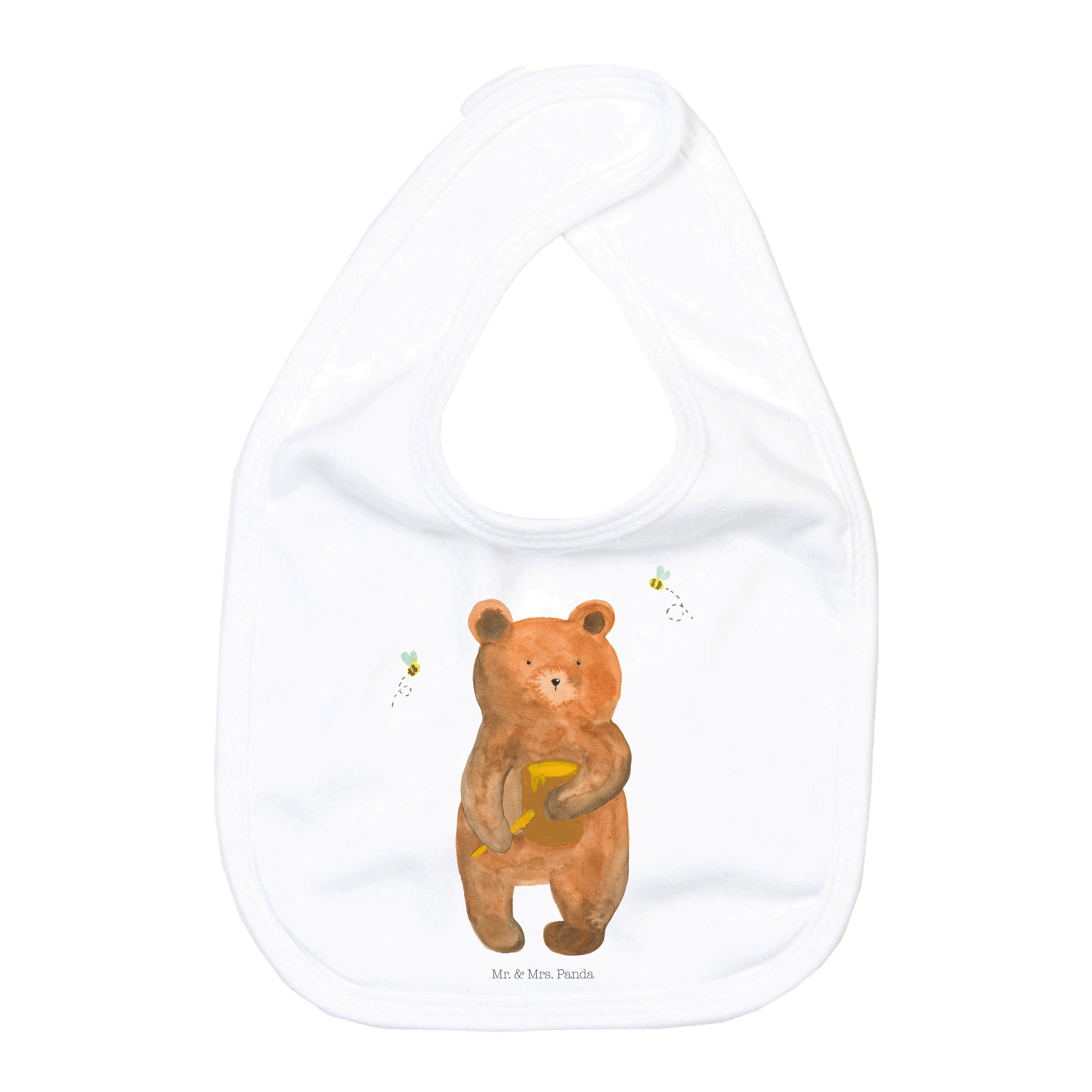 Tragetuch Bär Honig - Weiß - Geschenk, Partner, Geschenk zur Geburt, Babyaussta