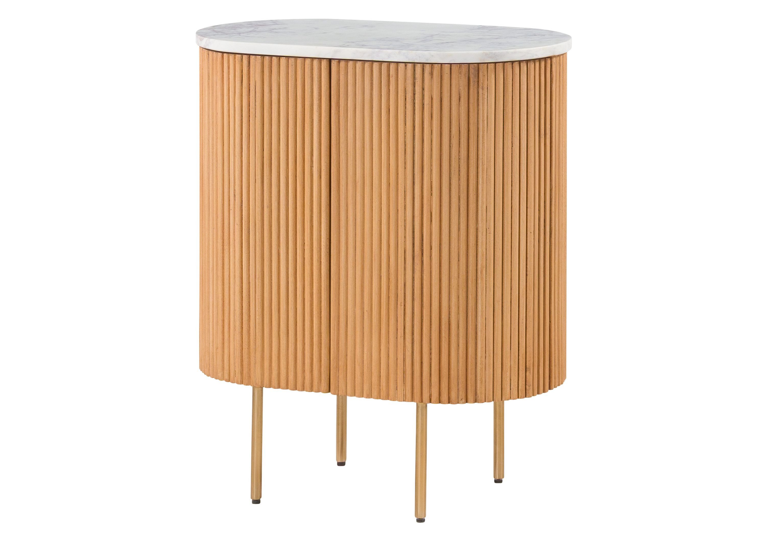Massivmoebel24 Kommode BARCELONA (Massivholz), Mango 65x38x76 natur lackiert / Marmor weiß BARCELONA #515