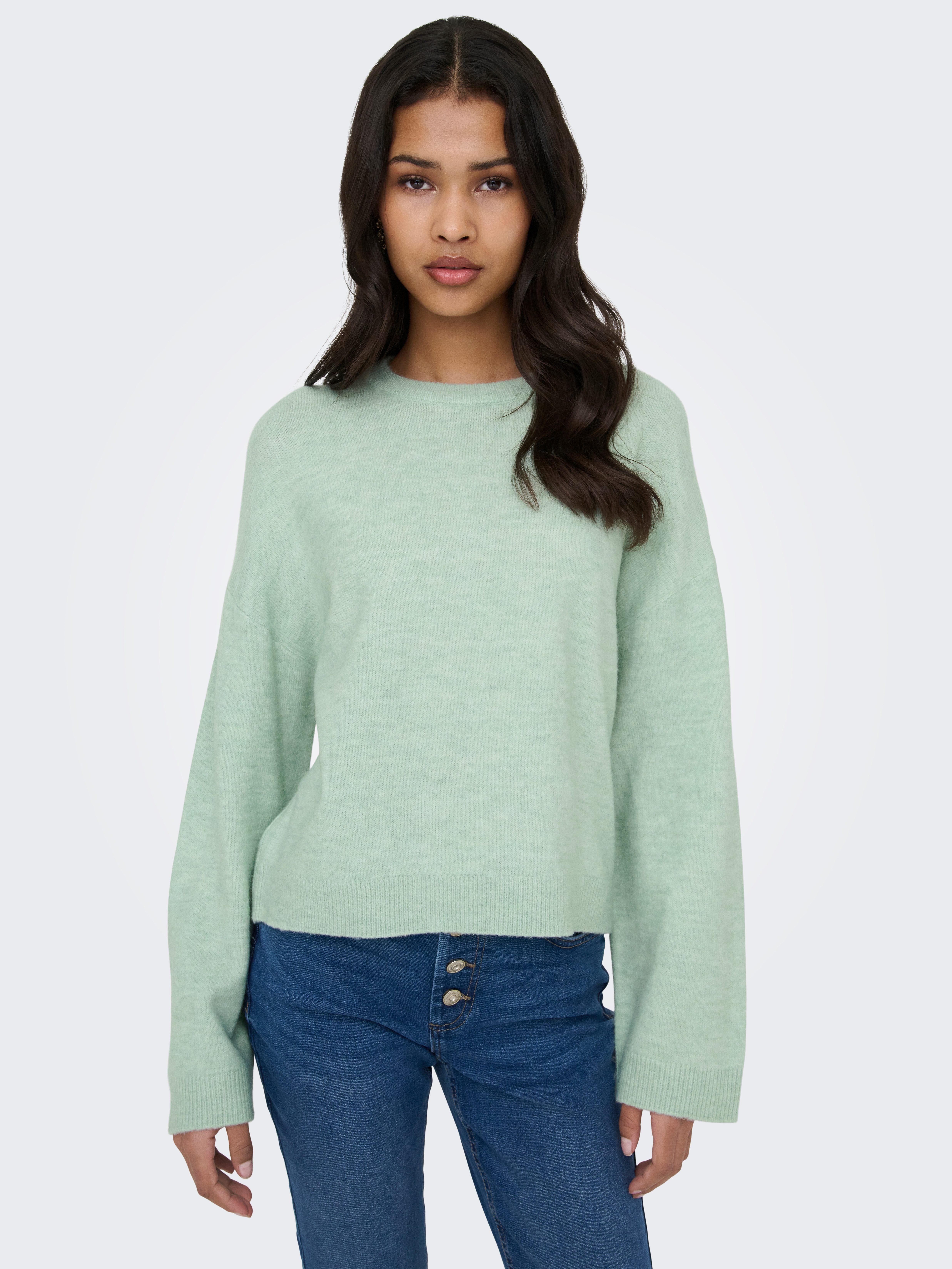 ONLY Rundhalspullover ONLSIMONI L/S O-NECK PULLOVER KNT NOOS Materialmix, regular fit