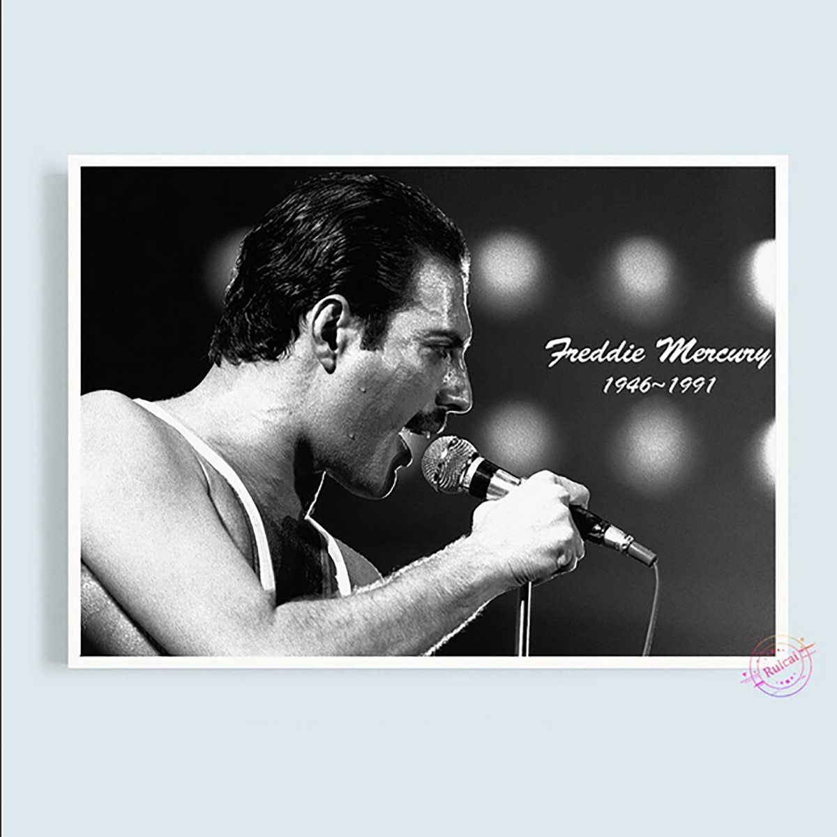 TPFLiving Kunstdruck (OHNE RAHMEN) Poster - Leinwand - Wandbild, Freddie Mercury - Rocksänger der 70-iger und 80-ger Jahre - Queen - (Leinwand Wohnzimmer, Leinwand Bilder, Kunstdruck), Leinwandbild bunt - Größe 13x18cm