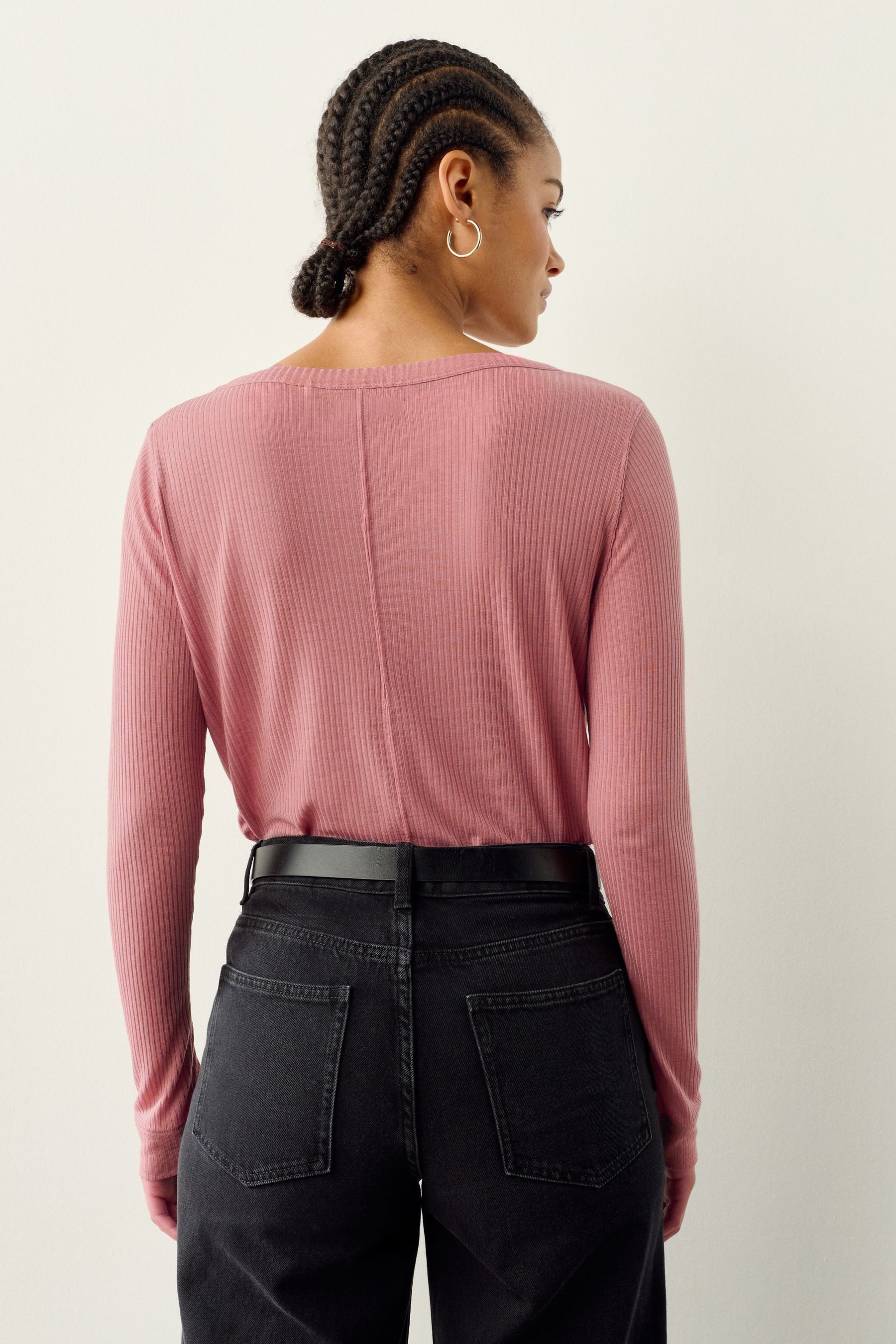 Next Shirtbluse Transparentes Langarmoberteil, Rundhalsausschnitt (1-tlg)