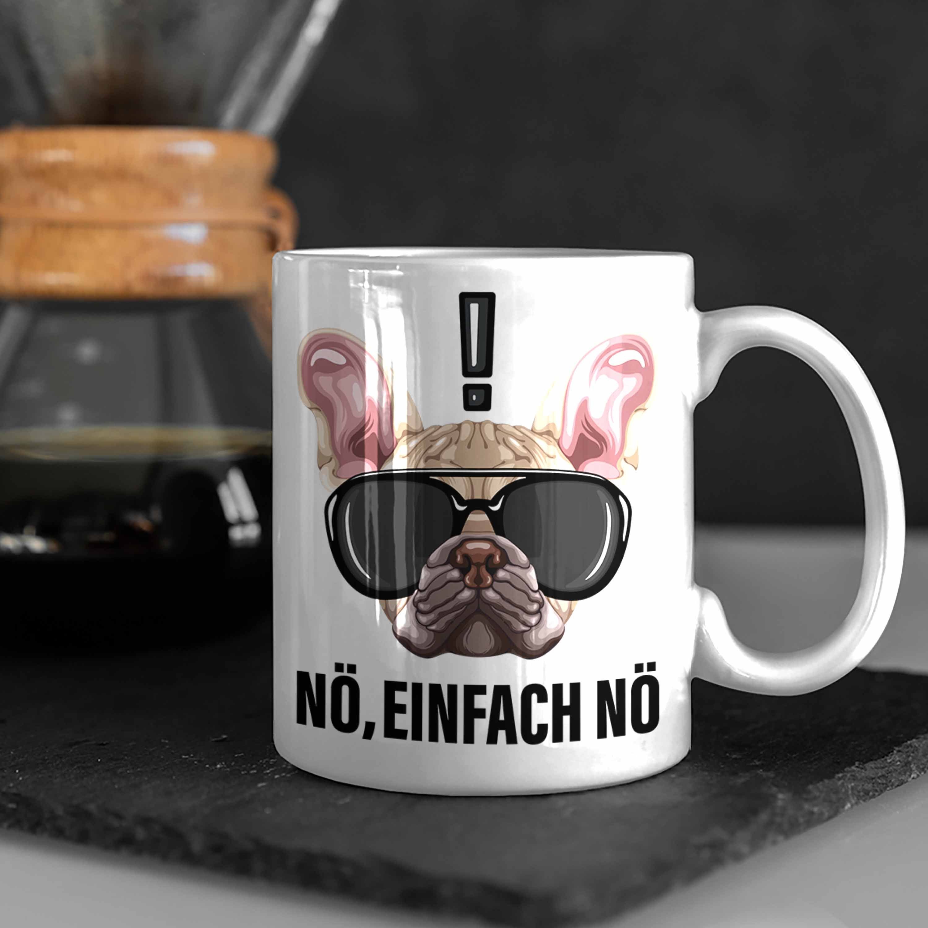Trendation Tasse Nö Einfach Tasse Freun Weiss für Nö Mops-Besitzer Geschenk Kaffee-Becher für