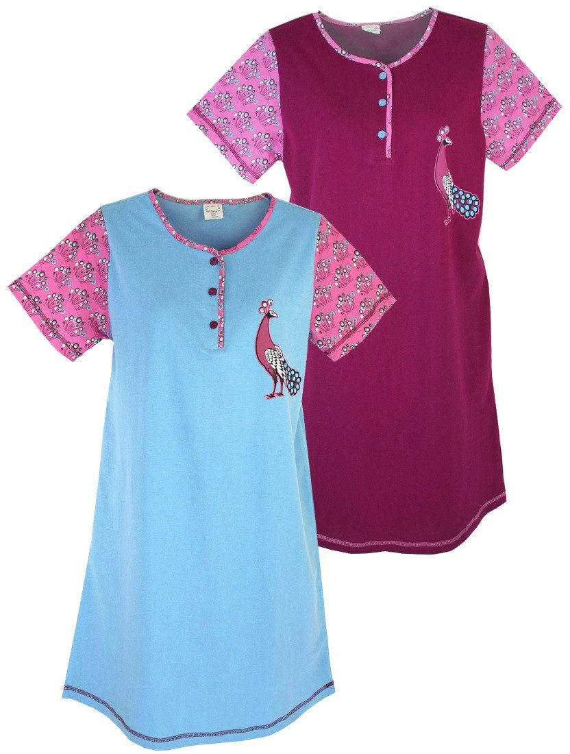 Consult-Tex Nachthemd Damen Nachthemd, Sleepshirt, Bigshirt 2 Stück Packung günstig online kaufen