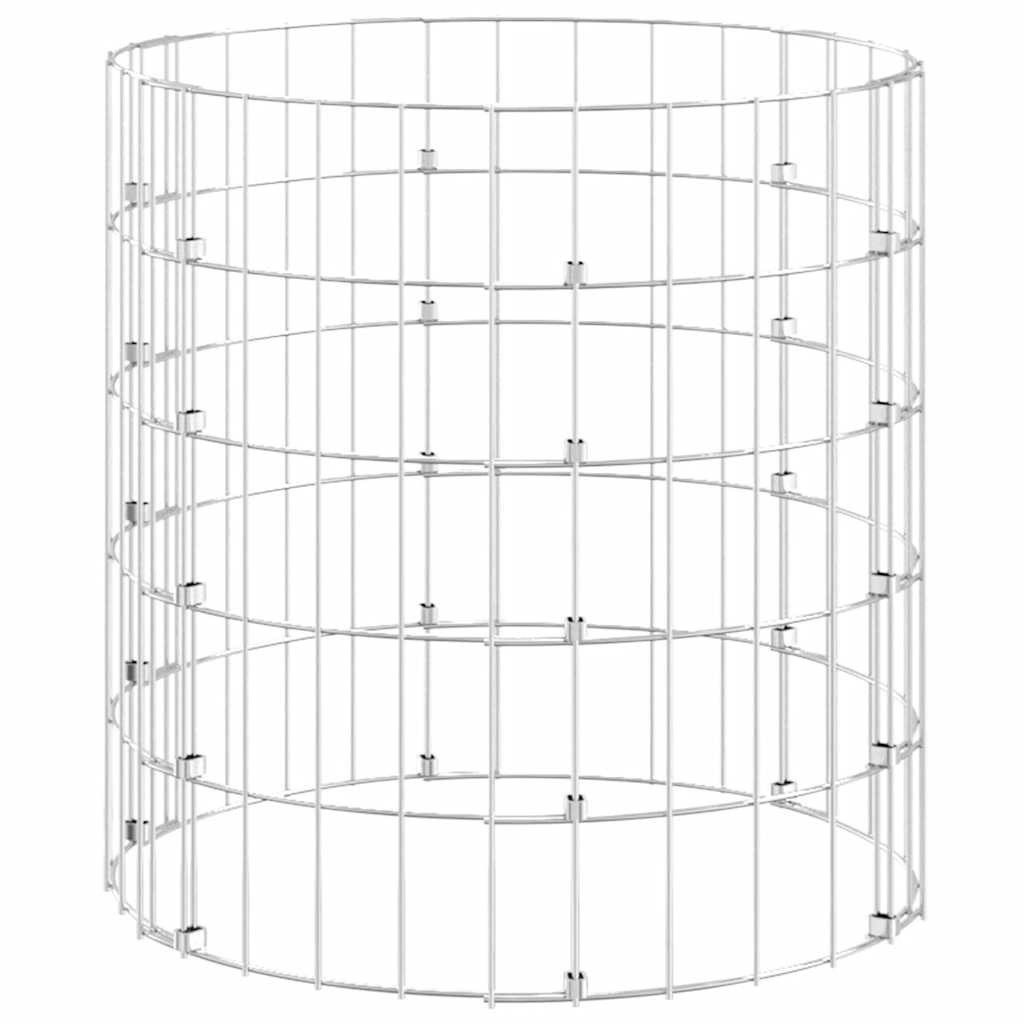 vidaXL Gartenzaun Gabionen-Säule Rund Verzinkter Stahl Ø50x50 cm, (1-St)