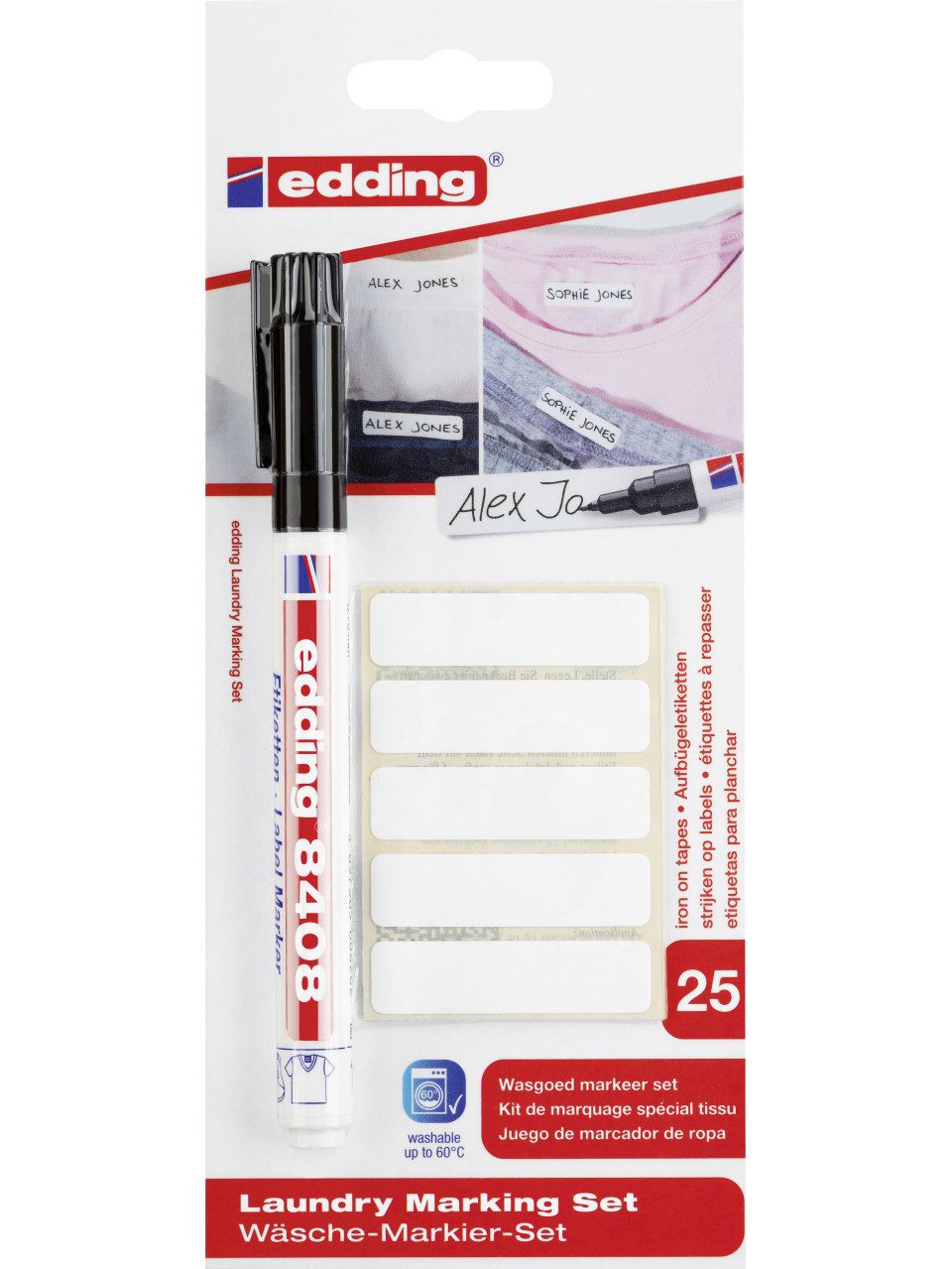 edding Marker Edding 8408 Wäsche-Markier-Set mit 25