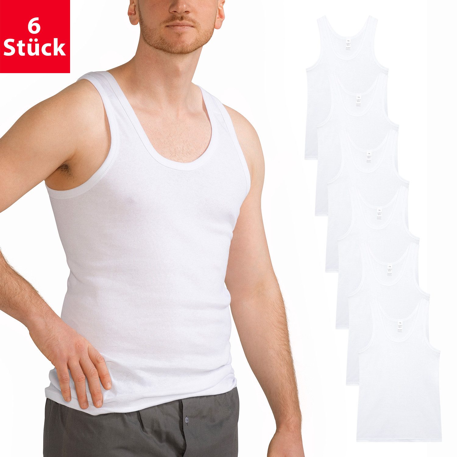 MT Achselhemd Herren Baumwoll Unterhemd Classic (6er Pack) Feinripp oder Do günstig online kaufen