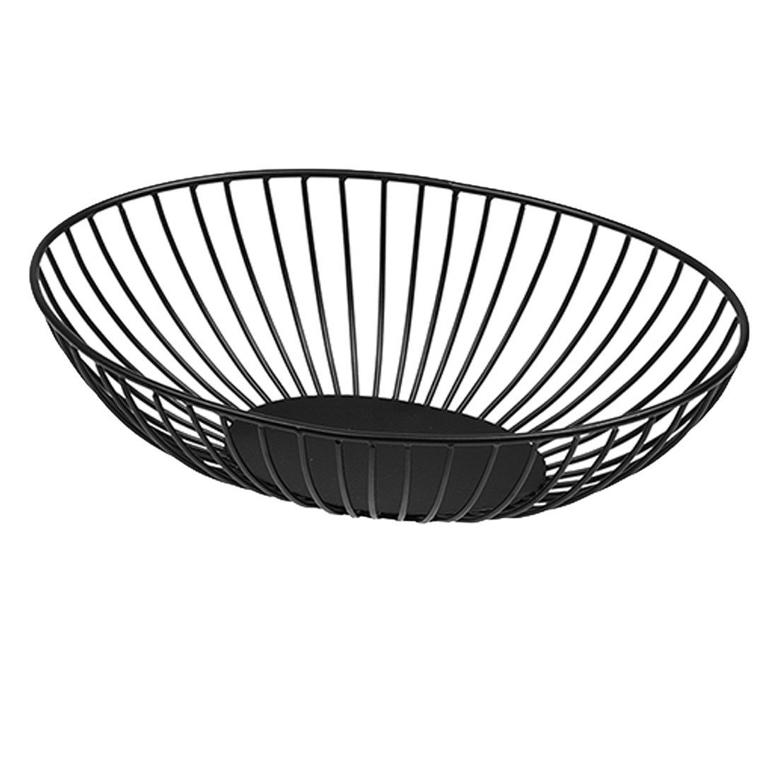 Marrakesch Orient & Mediterran Interior Dekotablett Skandinavische Obstschale Obstkorb Abisko Oval Schwarz (1 St), Handarbeit