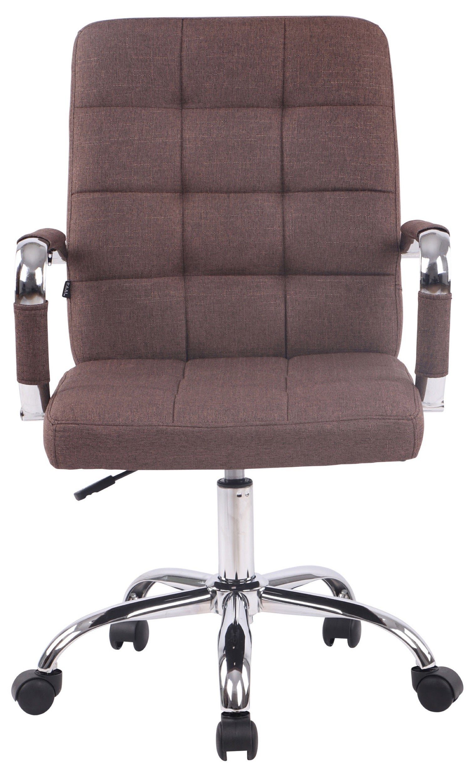 bequemer Gestell: - TPFLiving Bürostuhl Bürostuhl und 360° Drehstuhl, V1 chrom braun (Schreibtischstuhl, Chefsessel, Metall höhenverstellbar Deal Rückenlehne mit Sitzfläche: drehbar Stoff XXL), -