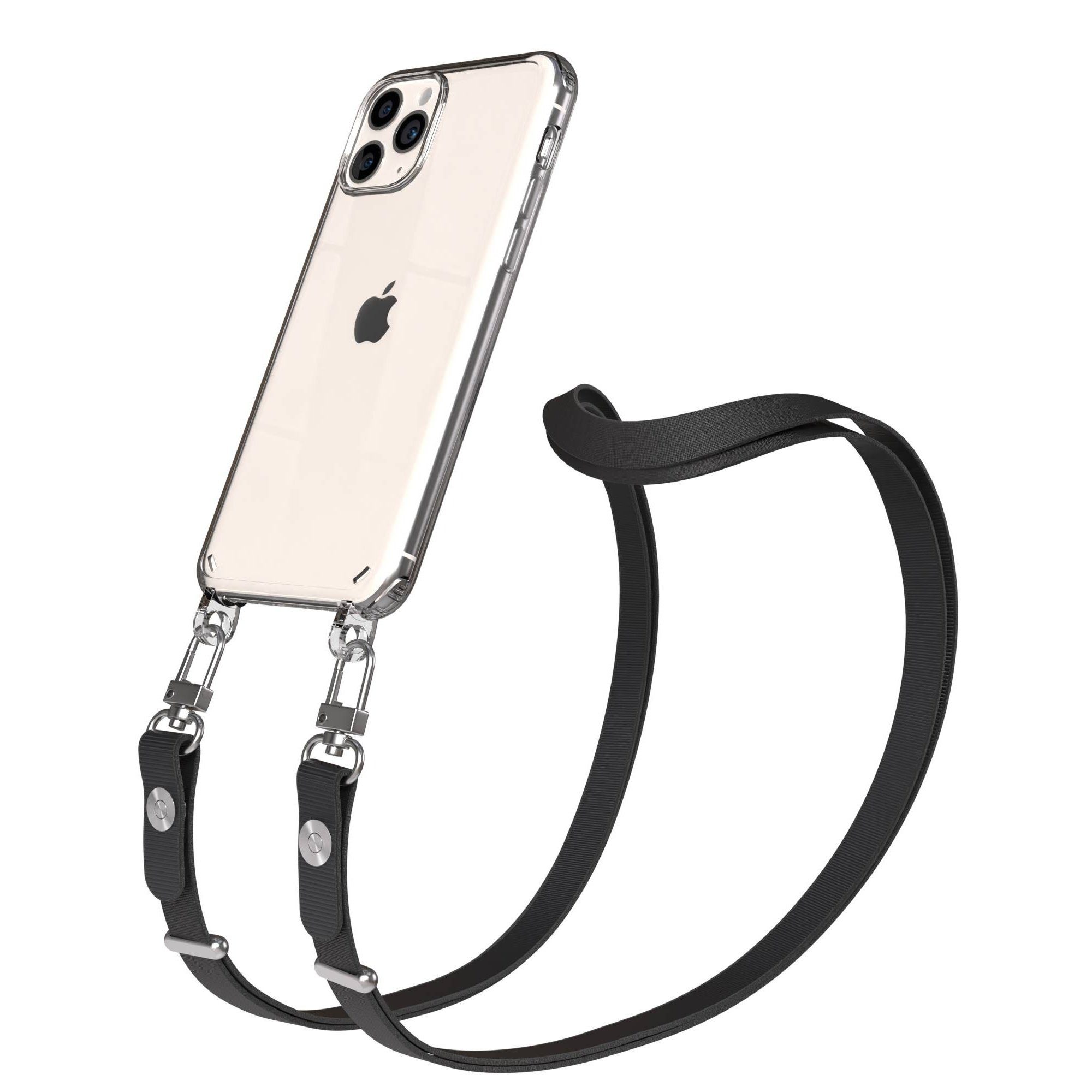EAZY CASE Handykette für Apple iPhone 11 Pro Handyhülle mit Handyband magnetisch, Kordel fürs Handy in Schwarz mit flexibler Länge und Magnetband