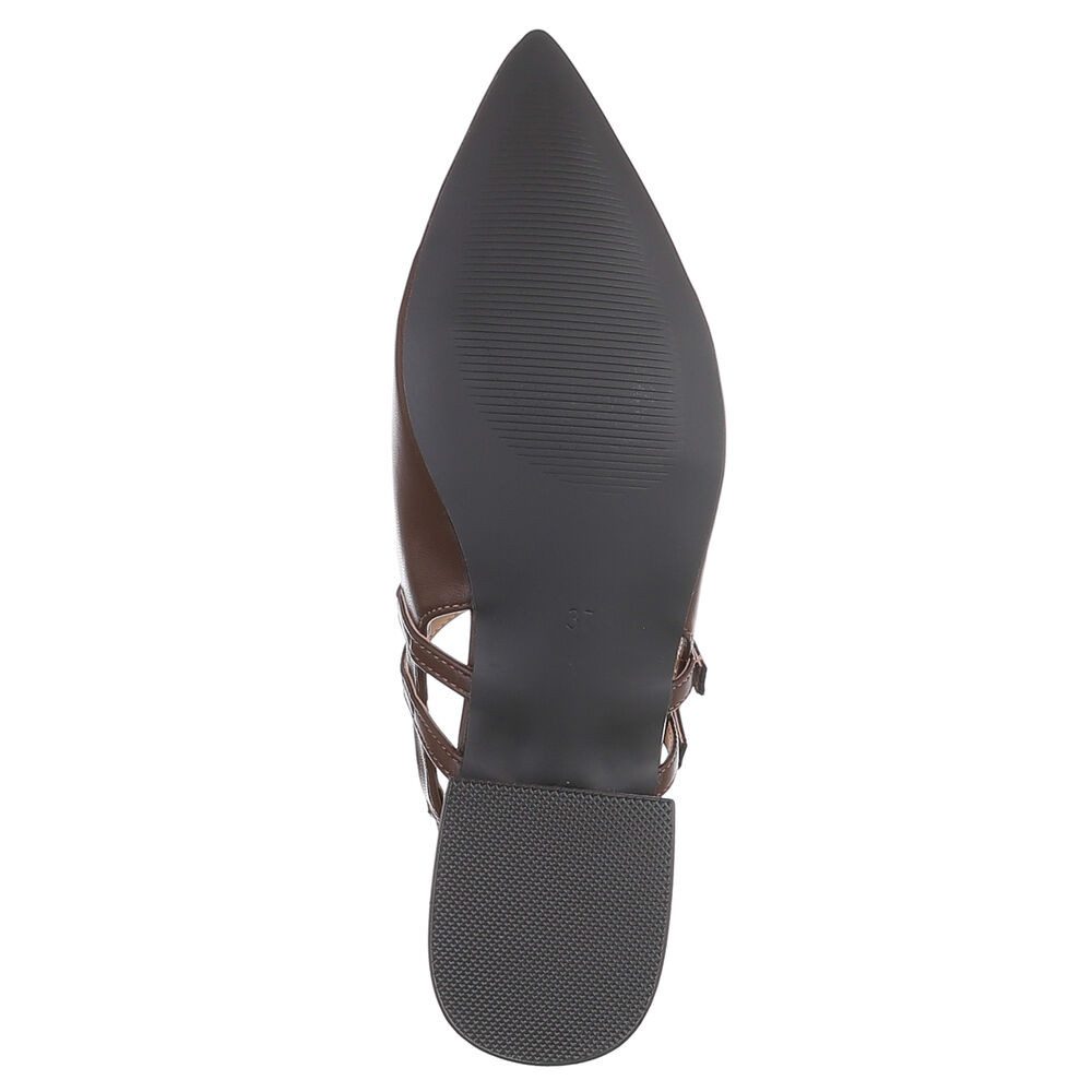 Ital-Design Damen Slingback-Pumps mit Blockabsatz elegant Schnürpumps (91742433) Blockabsatz Schnür- & Riemchenpumps in Braun