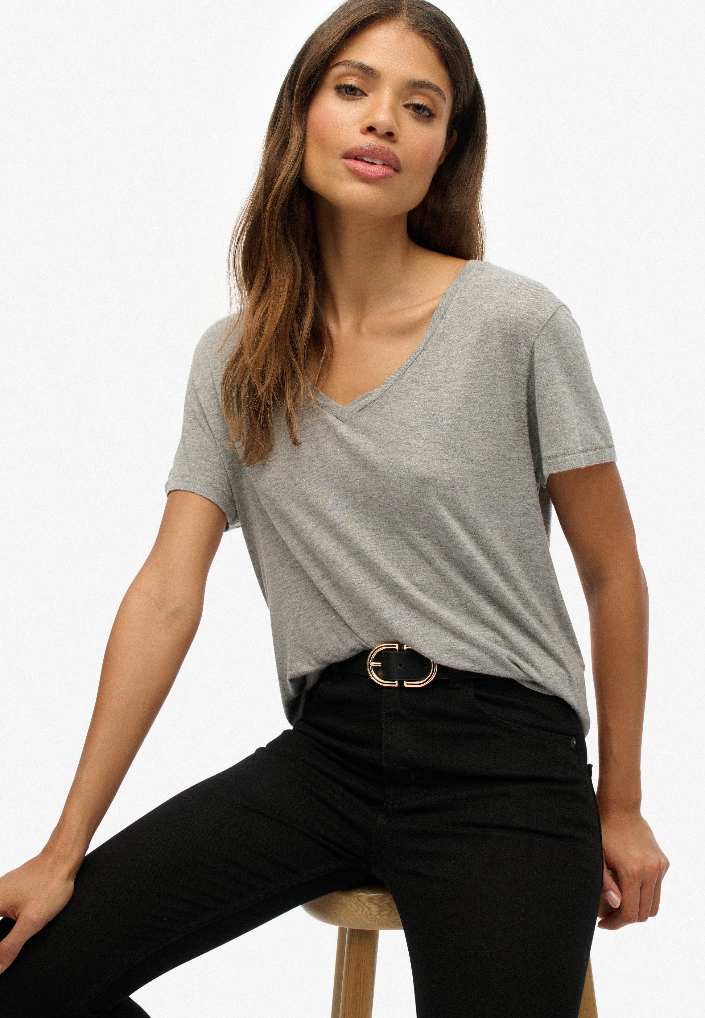 Superdry T-Shirt STUDIOS SLUB EMB VEE günstig online kaufen