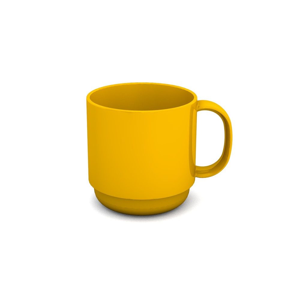 Ornamin Becher Kleiner Henkelbecher Klassik Plus, Mehrwegbecher l Campingbecher l Stapelbar l Wiederverwendbar