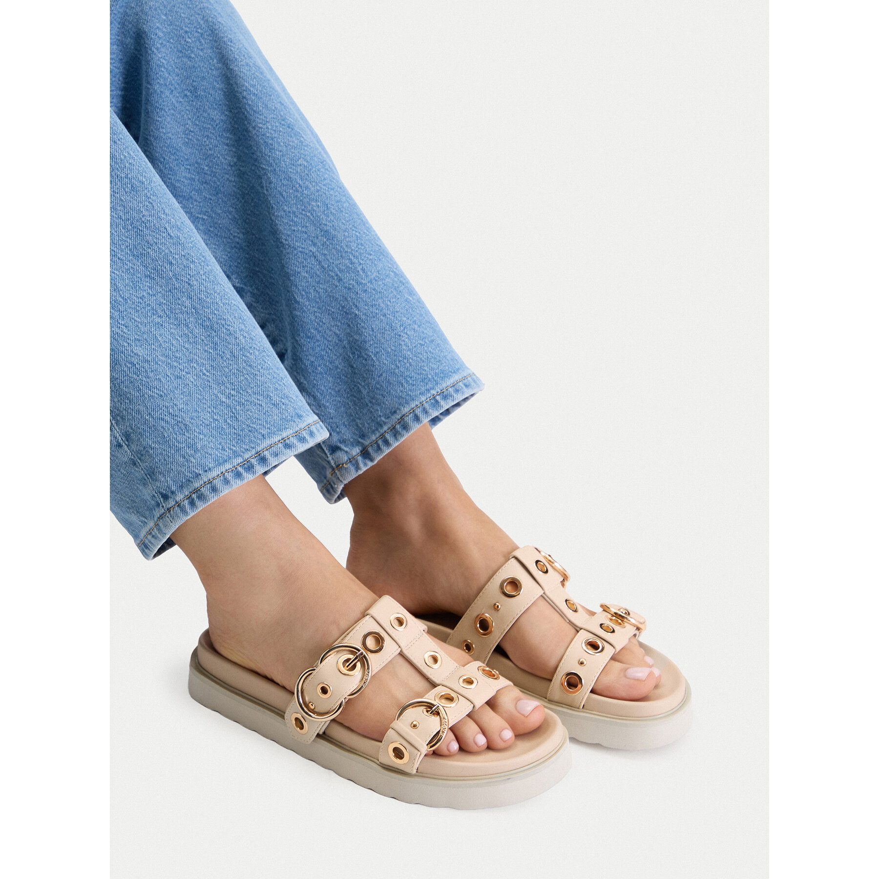 Mexx Mexx Damen-Flip-Flops Beige Badepantolette