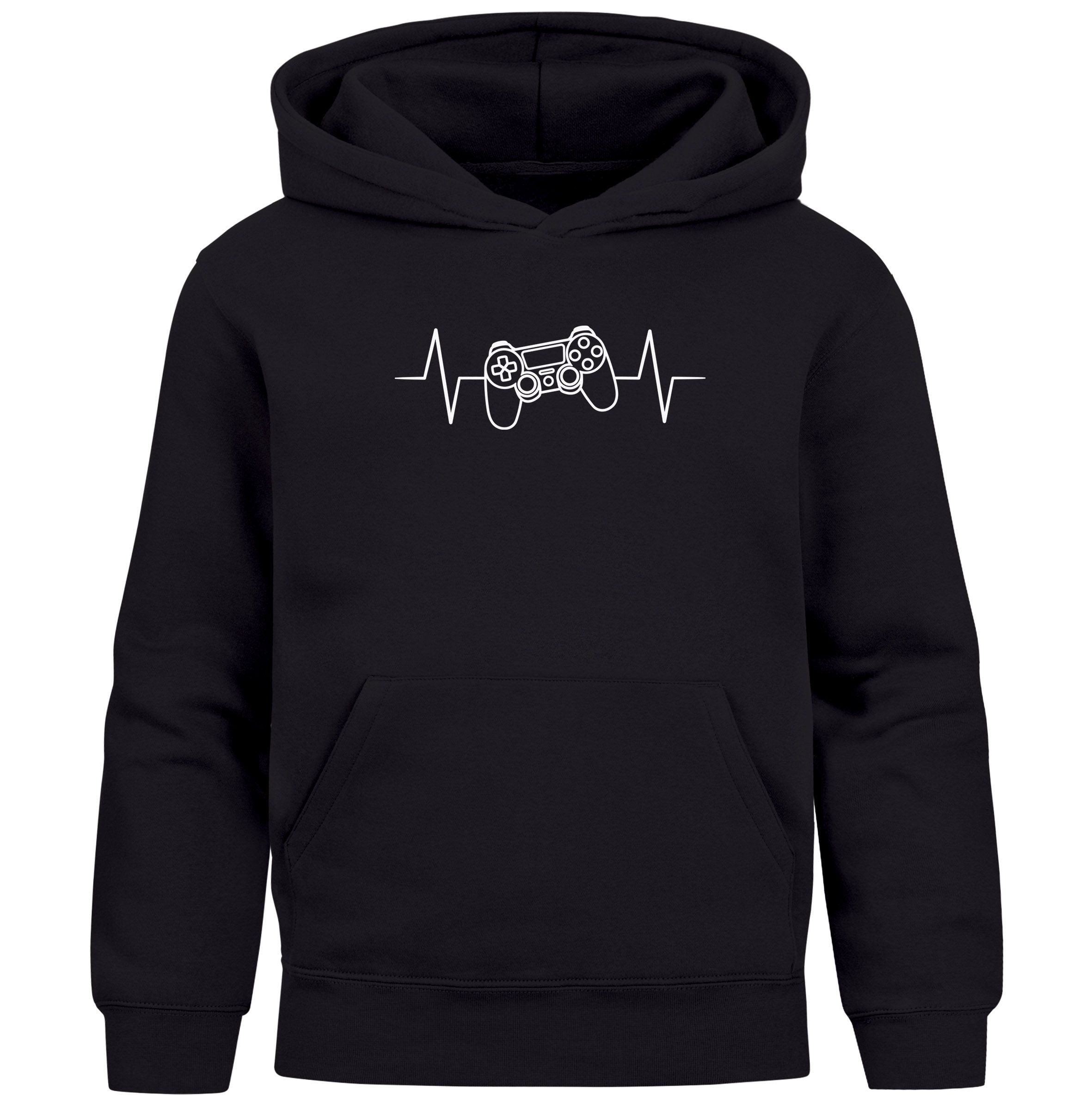 MoonWorks Hoodie Kinder Hoodie Jungen Gaming Gamer Zocken Herzschalg Konsole