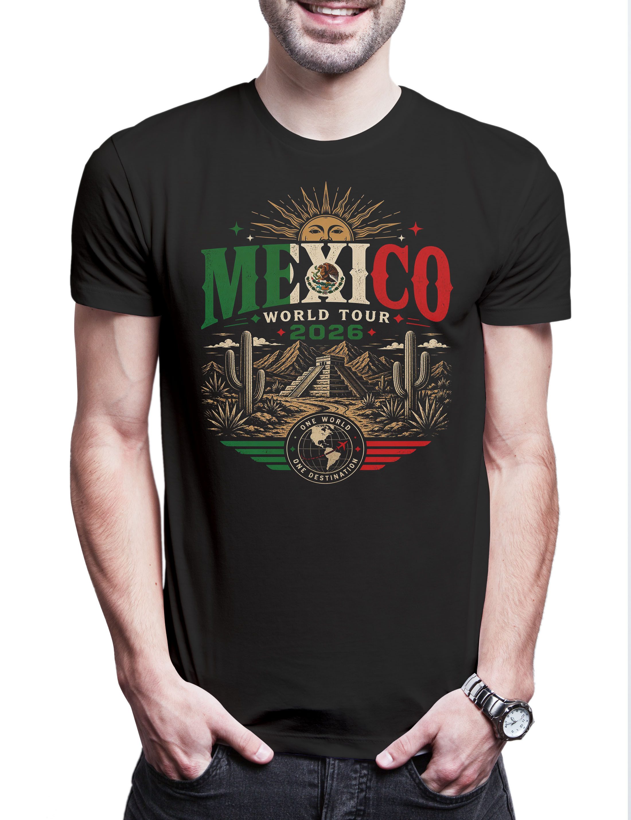 Urban Backwoods Print-Shirt Team Mexico 5 Herren T-Shirt Mexiko Mexican Fußball WM Soccer Football (1-tlg) Turnier 2026 Weltmeisterschaft Fan