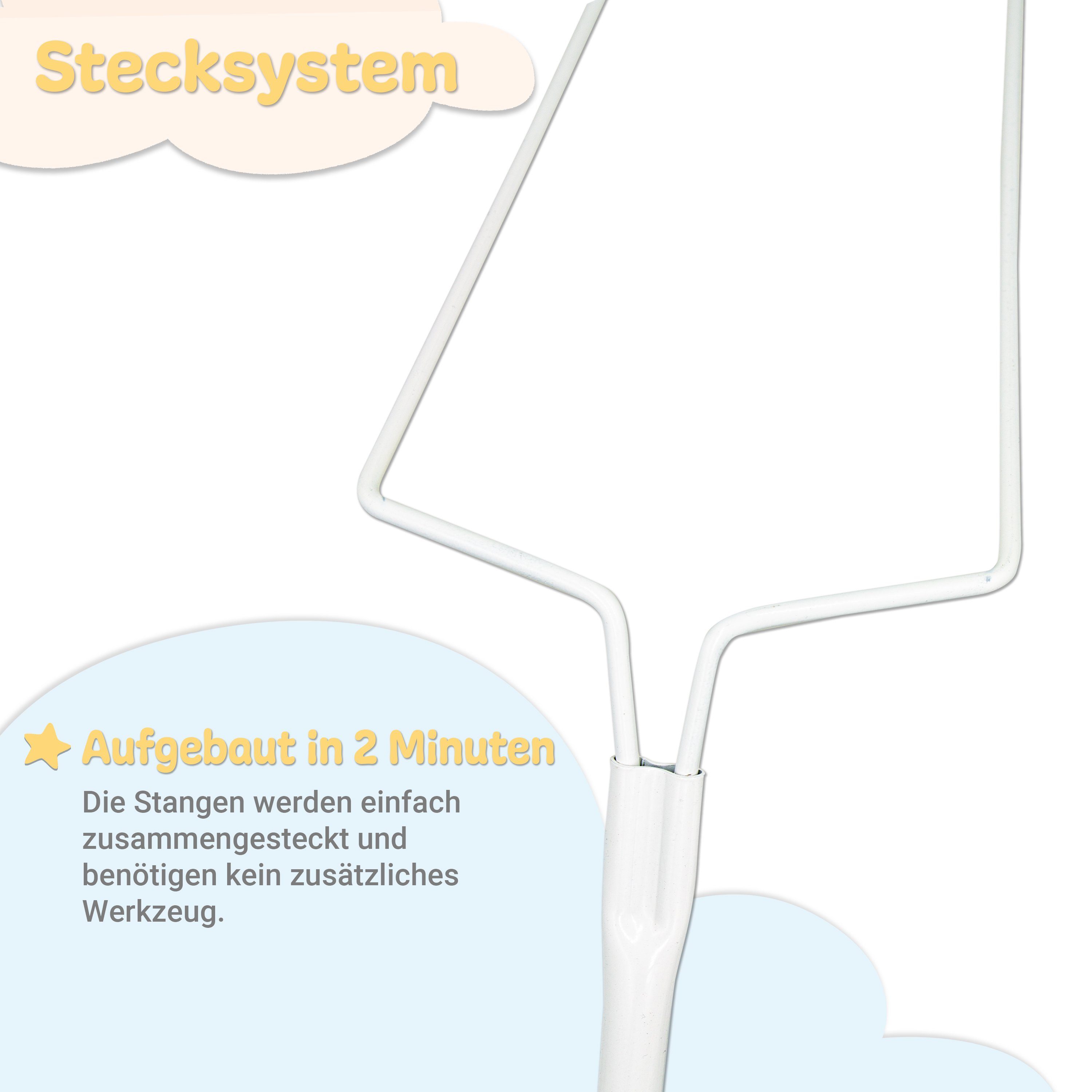 Babykajo Betthimmel (5-tlg), Himmelstange für Babybett – Stange für Betthimmel Babybett i – Bild 5 von 5