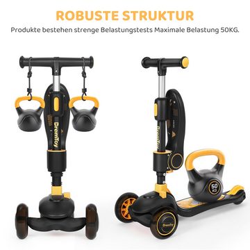 BremToy Dreiradscooter Kinderroller Tretroller Faltbar Scooter 1-8 Jahren