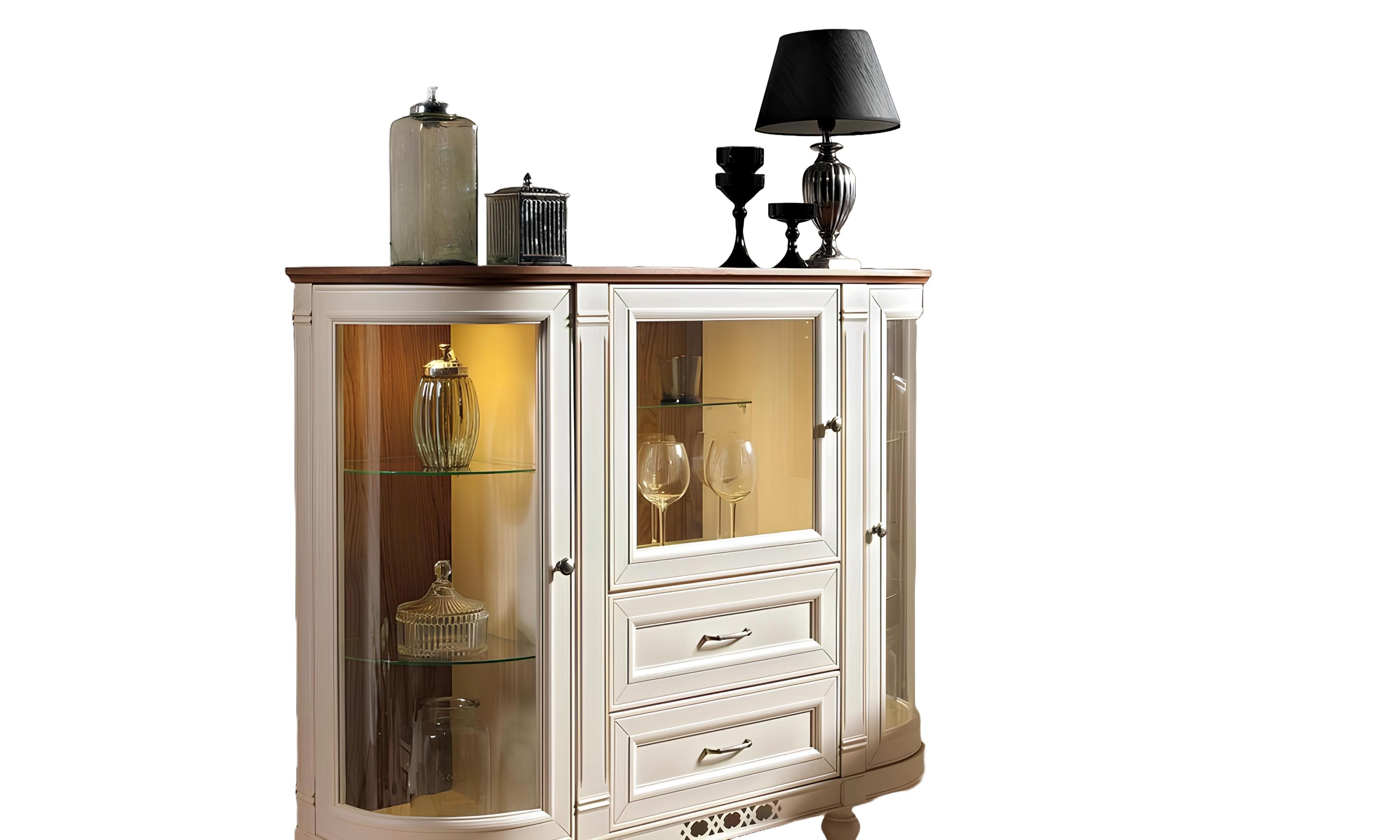 Xlmoebel Vitrine Glas-Hochschrank mit Holzrahmen für stilvolle Präsentation (1-St., Vitrine) Hergestellt in Europa