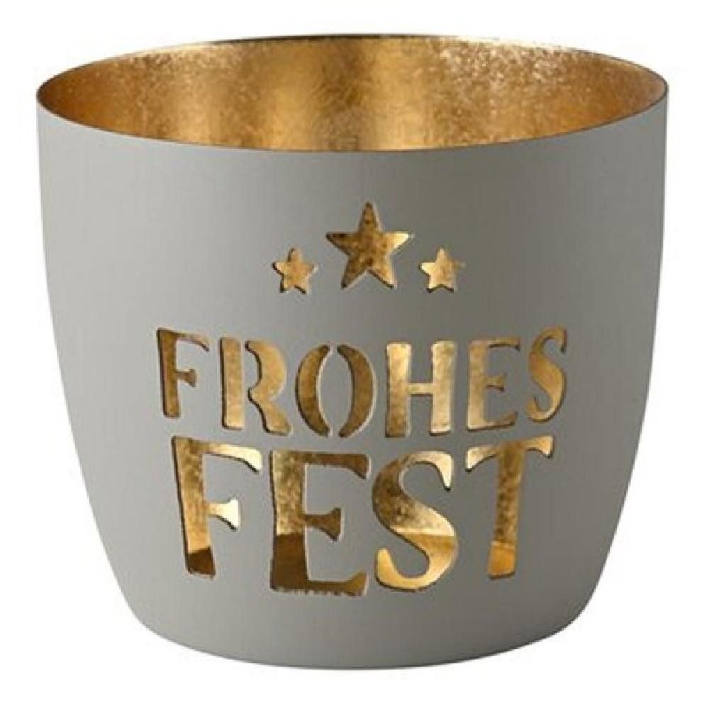 Giftcompany Windlicht Windlicht Madras Frohes Fest Flannel Gold günstig online kaufen