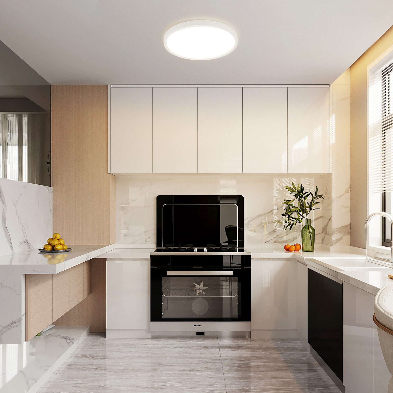 Nettlife LED Panel Deckenlampe Flach Rund Flurlampe Weiß Küchelampe 18/24W, günstig online kaufen